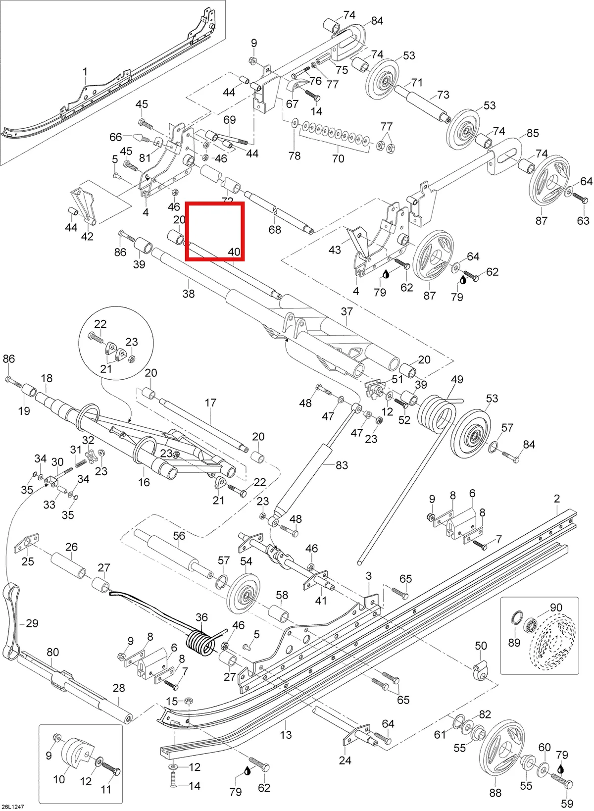 Деталь 5440645 (Деталь Shimplate) на схеме узла 08- Rear Suspension