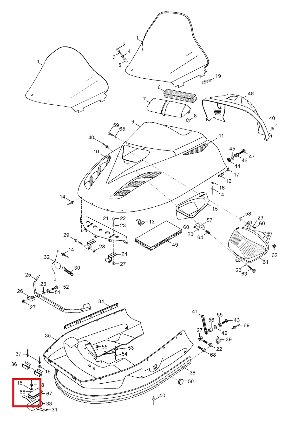 Деталь 5440867 (Деталь Hinge Support Weld.) на схеме узла 09- Hood