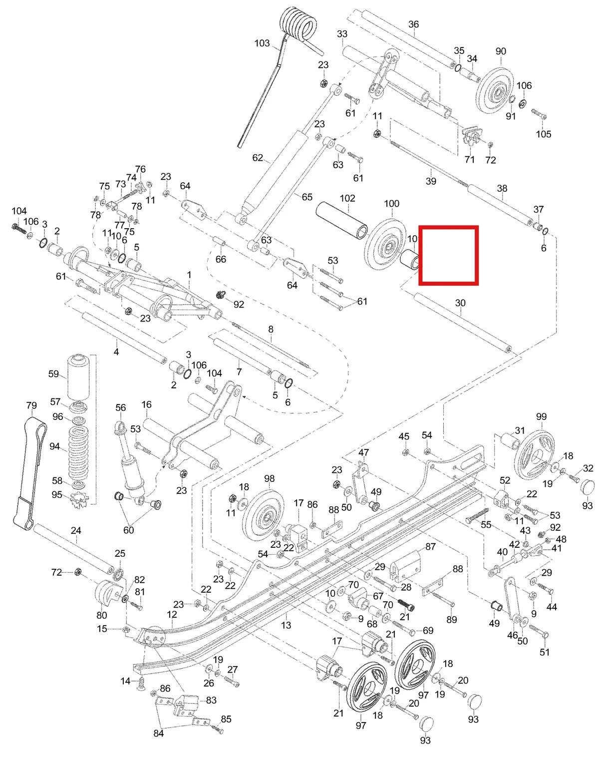 Деталь 5441513 (Деталь Sleeve L=160.5) на схеме узла 08- Rear Suspension