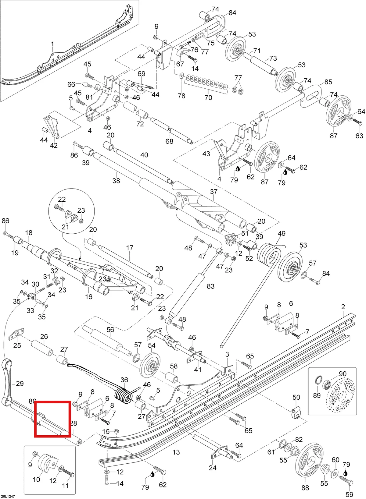 Деталь 5441643 (Деталь Stop Belt Adjuster) на схеме узла 08- Rear Suspension