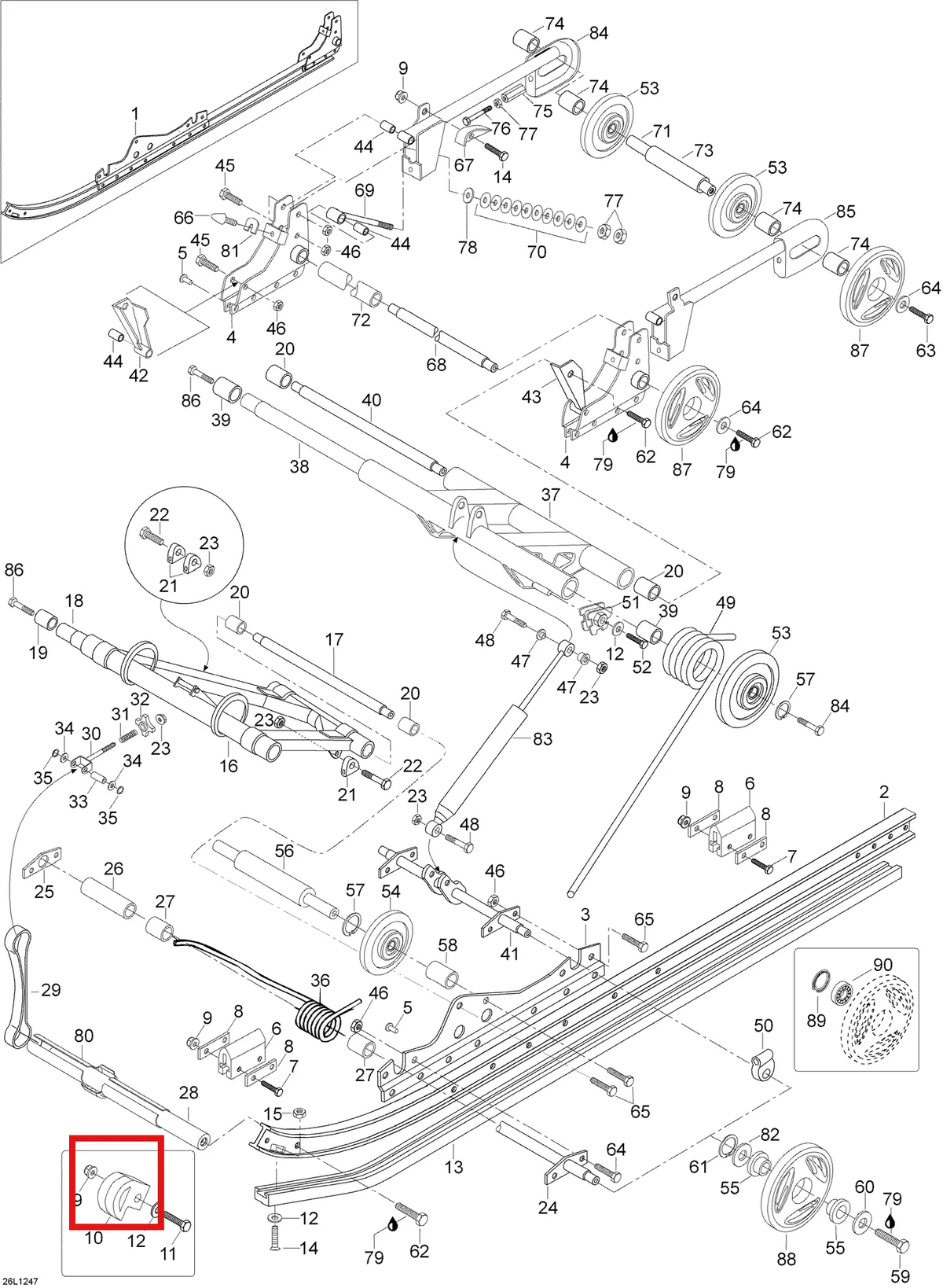 Деталь 5441645 (Штифт) на схеме узла 08- Rear Suspension