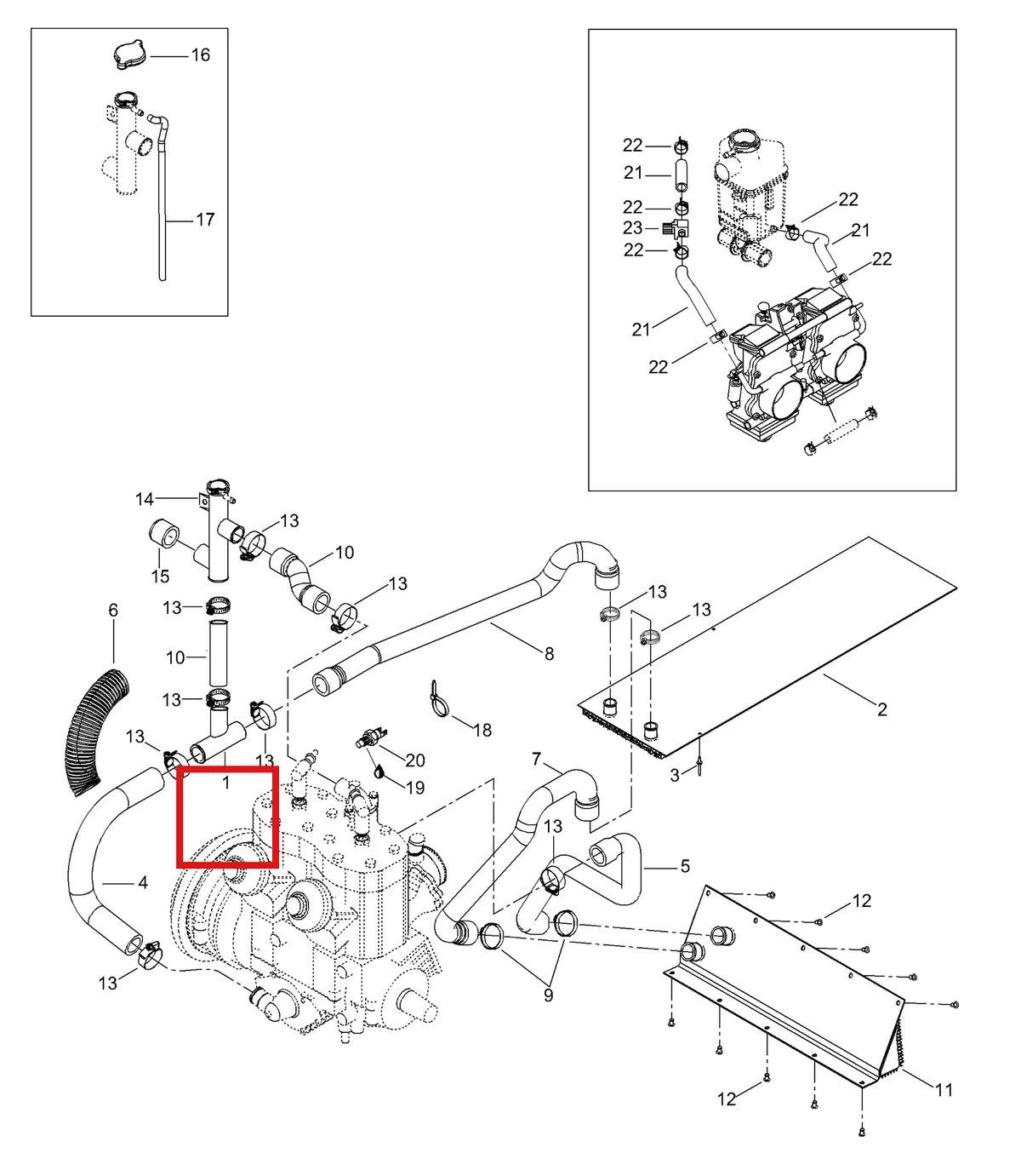 Деталь 5441703 (Резиновый Демпфер) на схеме узла 01- Radiator, Hoses