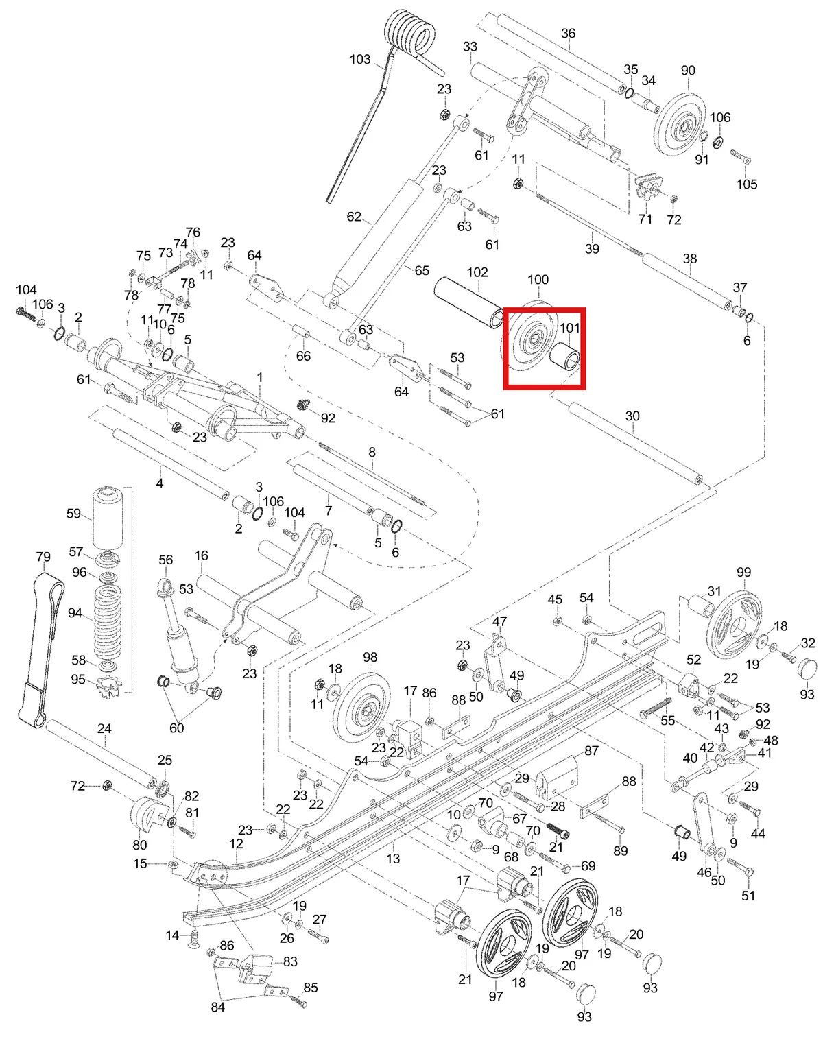 Деталь 5441795 (Деталь Pull Rod) на схеме узла 08- Rear Suspension