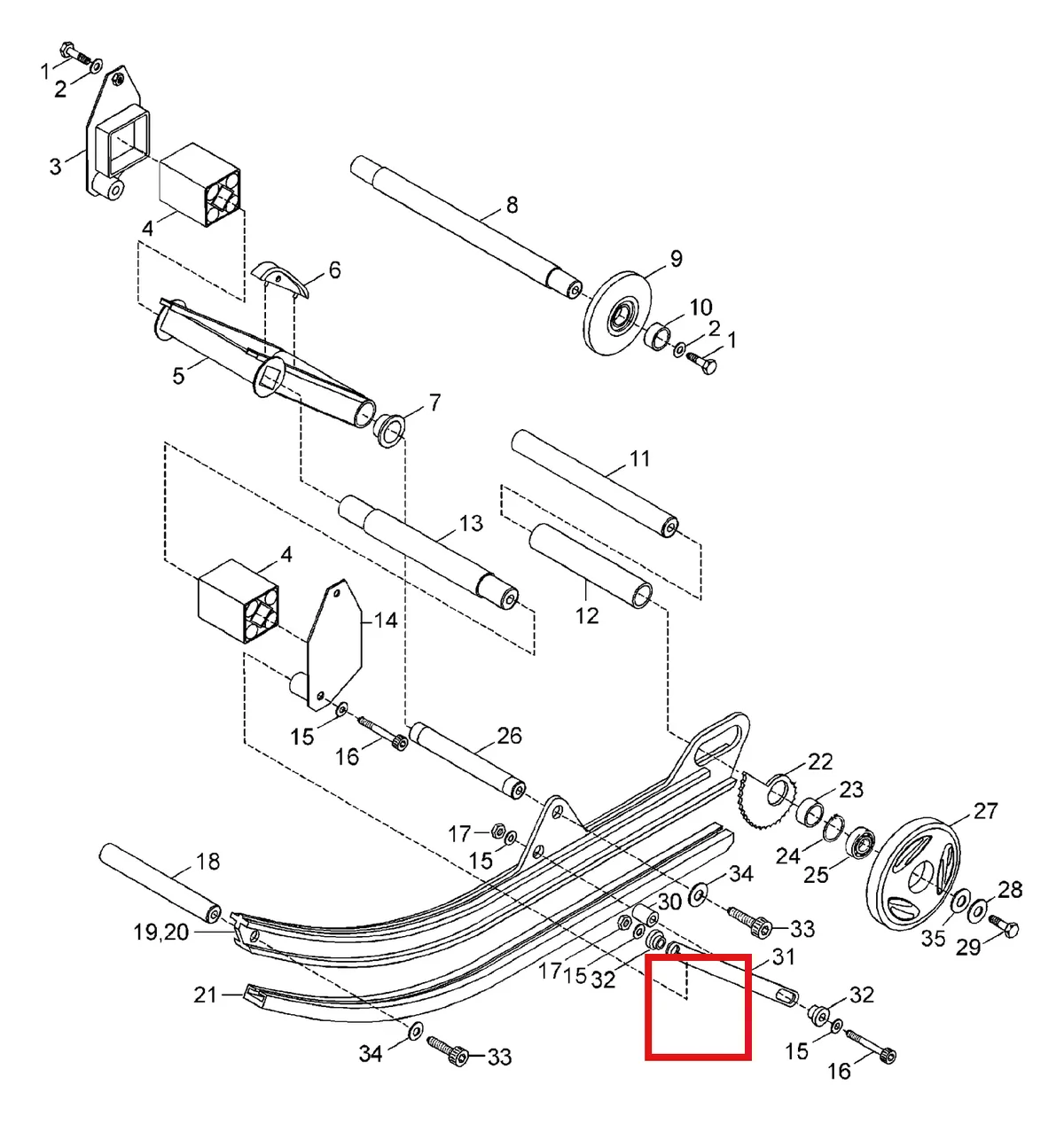 Деталь 5441853 (Мост) на схеме узла 08- Rear Suspension