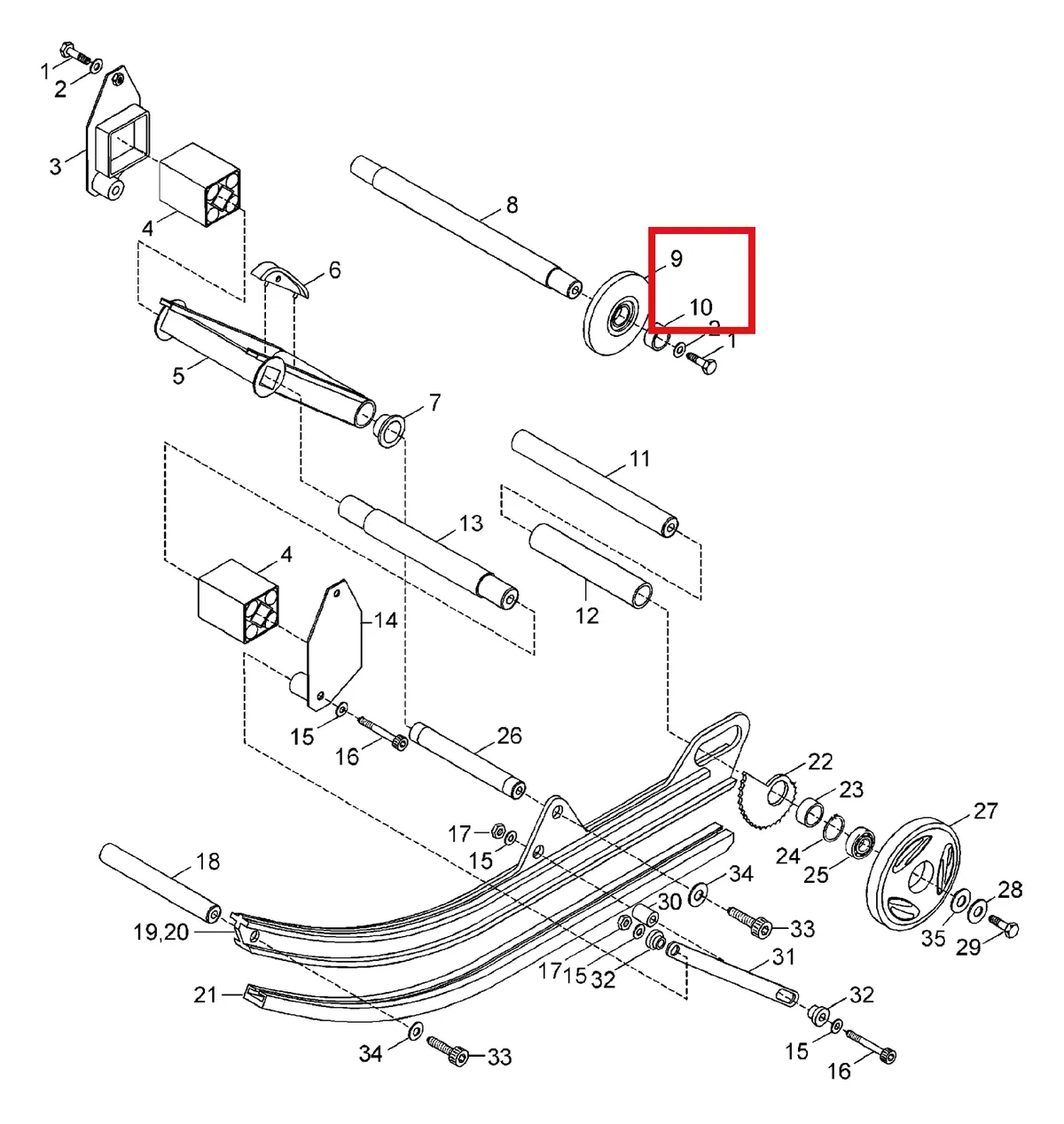 Деталь 5441854 (Мост) на схеме узла 08- Rear Suspension