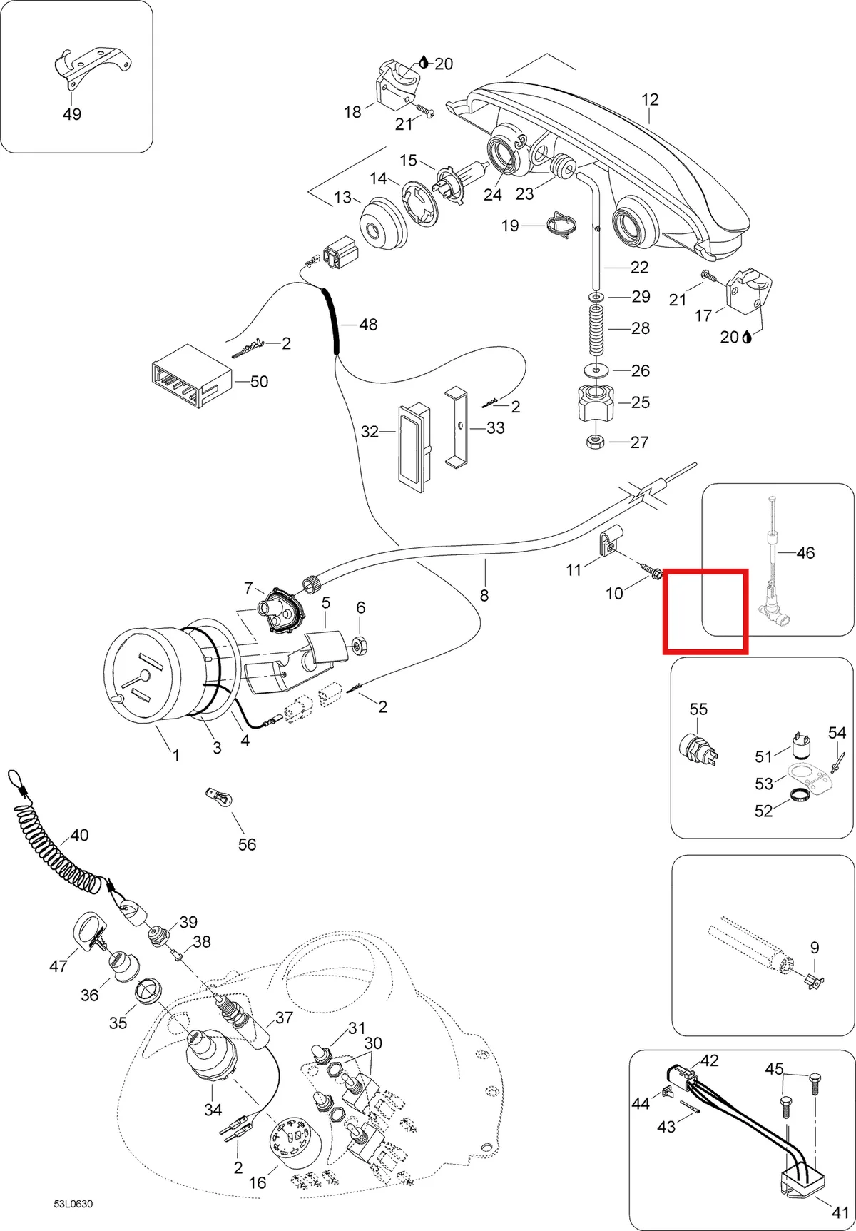 Деталь 5442157 (Деталь Fit Plate) на схеме узла 10- Electrical Acessories
