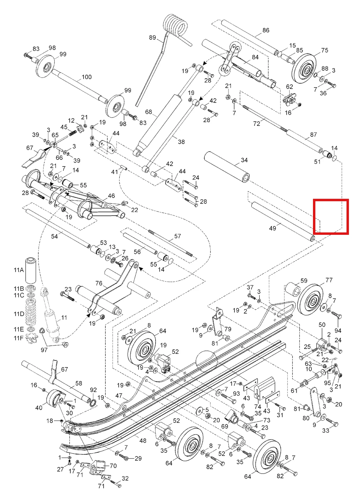 Деталь 5442879 (Гильца) на схеме узла 08- Rear Suspension