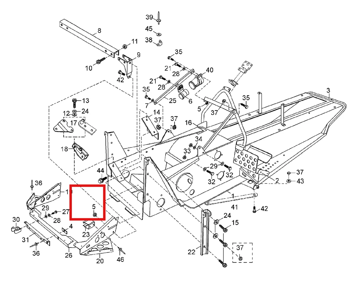 Деталь 5443069 (Деталь Support Weld.) на схеме узла 09- Frame