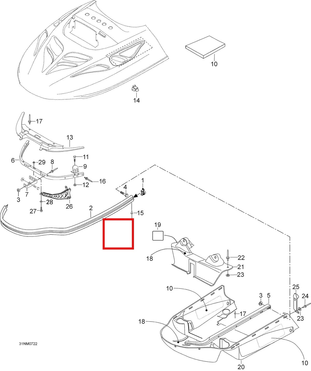 Деталь 5443217 (Деталь L.h. Guide, Short. St 550) на схеме узла 09- Bottom Pan