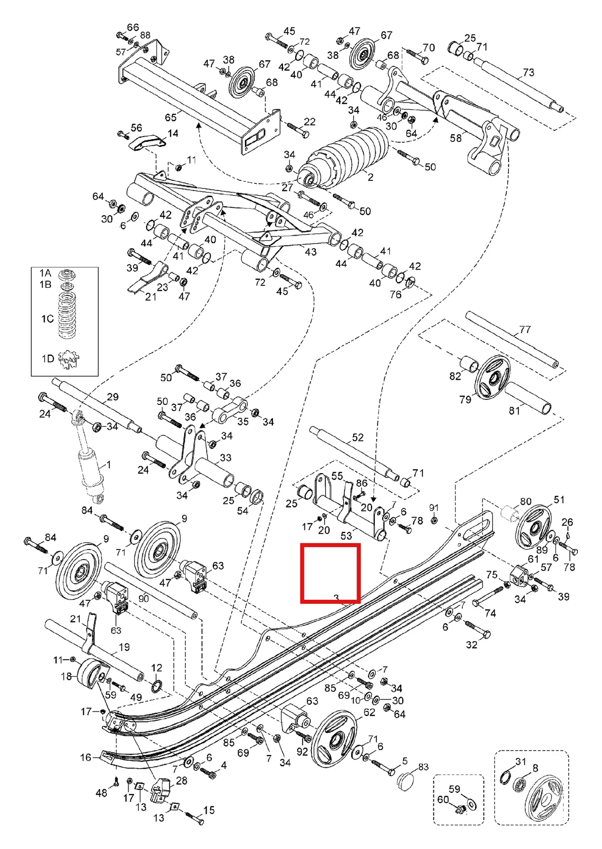 Деталь 5443376 (Деталь Draw Beam) на схеме узла 08- Rear Suspension