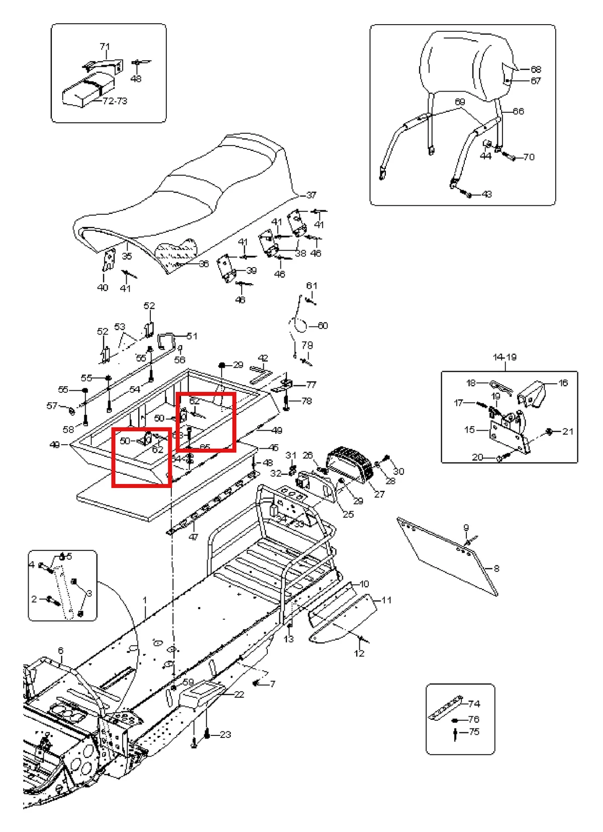 Деталь 5443664 (Деталь Locking Tonque) на схеме узла 09- Seat/Frame