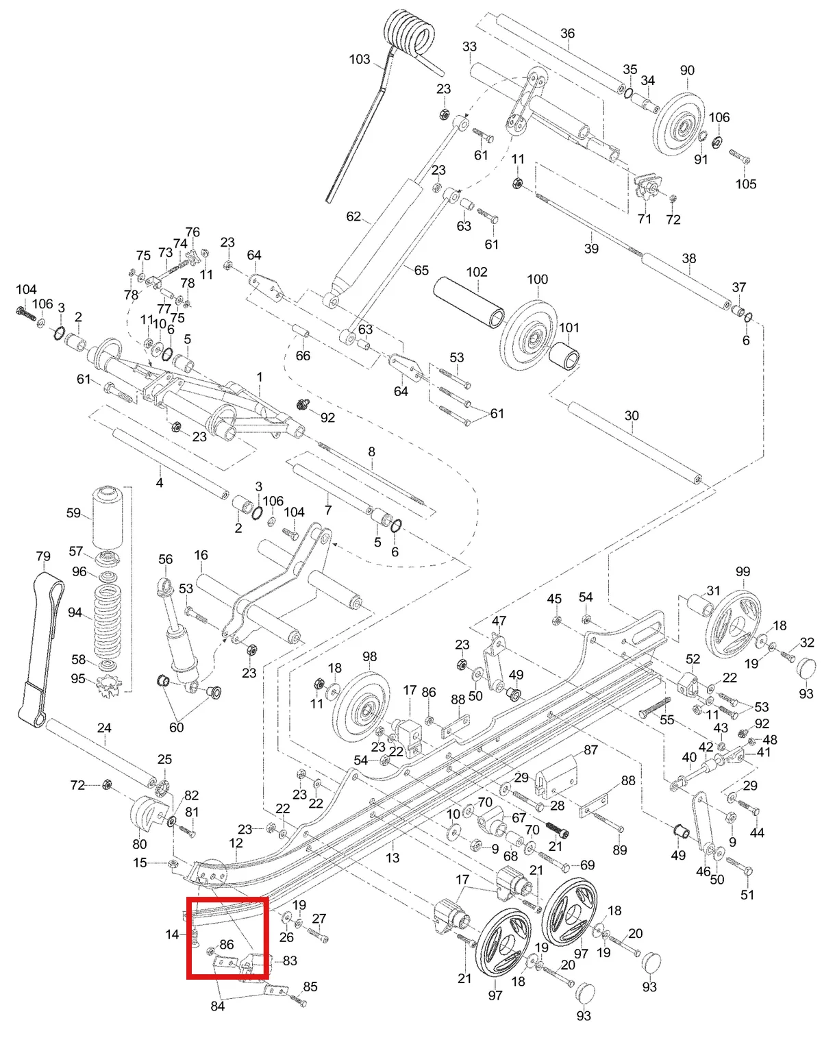 Деталь 5443753 (Гильца) на схеме узла 08- Rear Suspension
