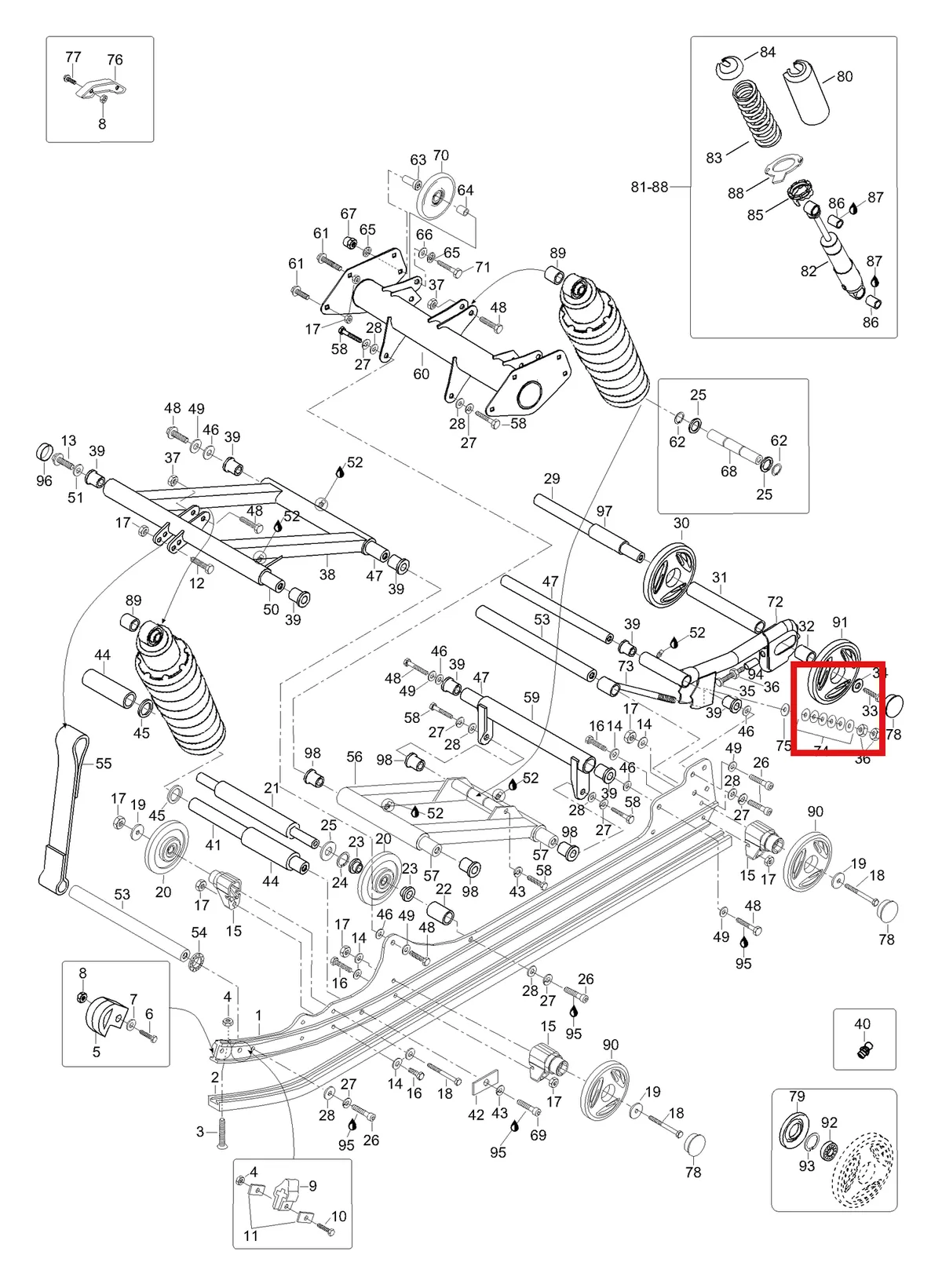 Деталь 5444097 (Проставка) на схеме узла 08- Rear Suspension