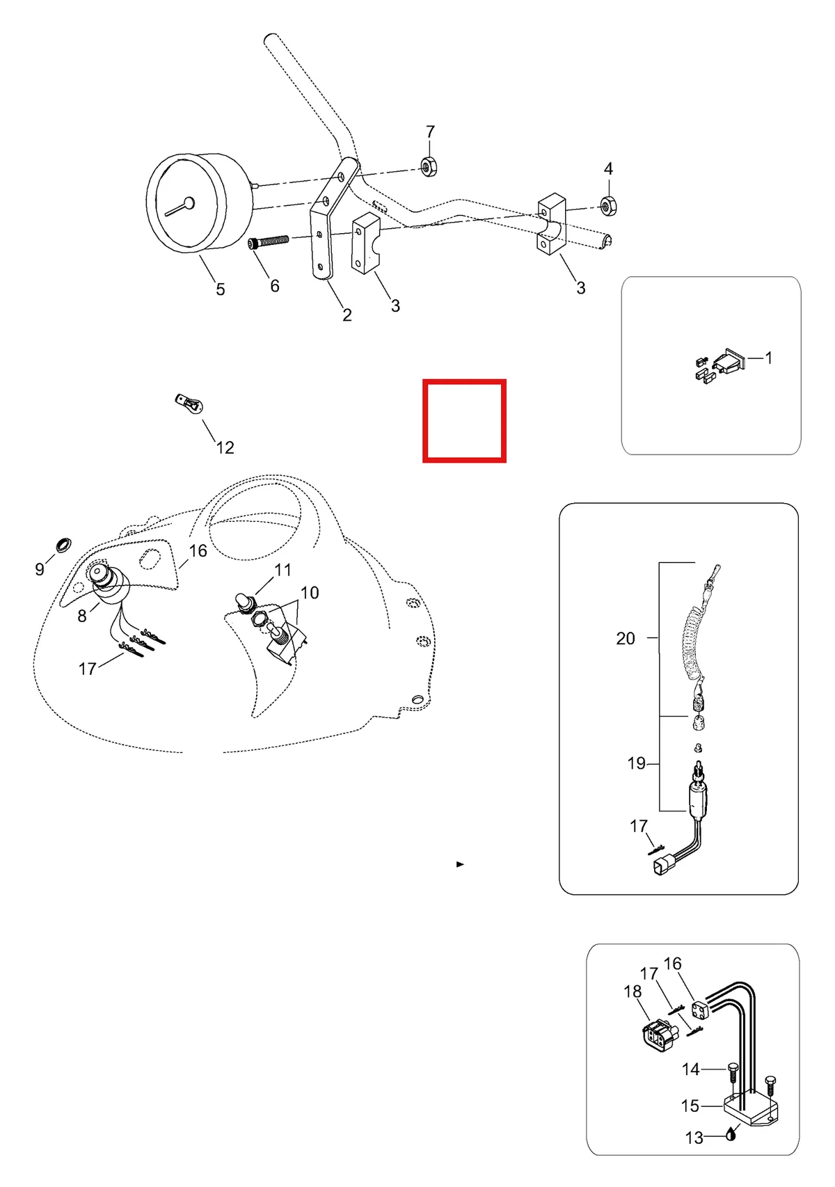 Деталь 5444267 (Суппорт) на схеме узла 06- Brake Switch