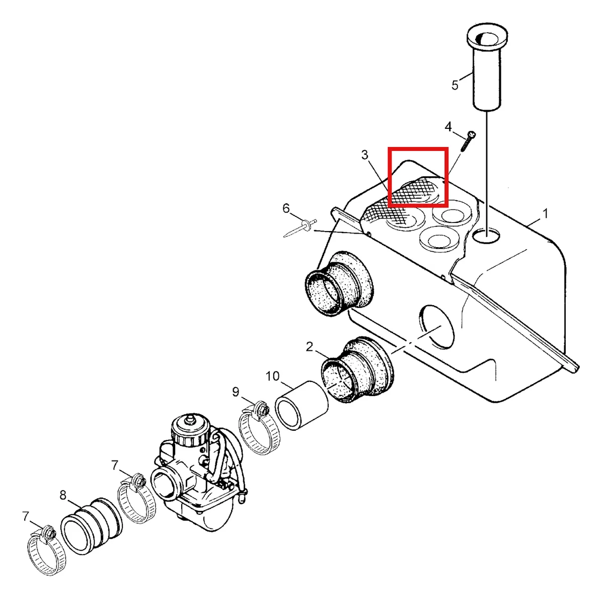 Деталь 5444448 (Деталь Grill) на схеме узла 01- Air Silencer