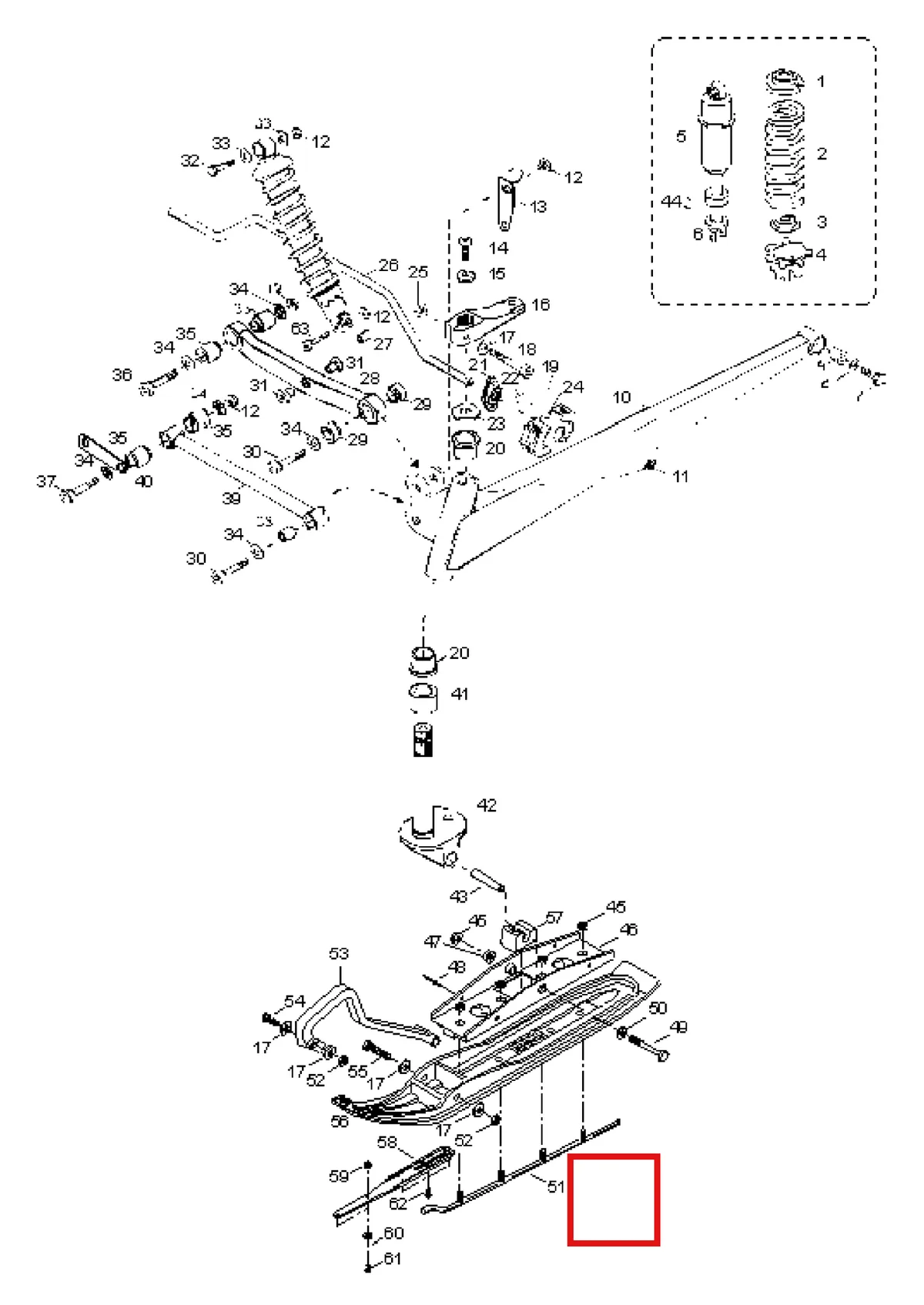 Деталь 5444463 (Гильца) на схеме узла 08- Front Suspension
