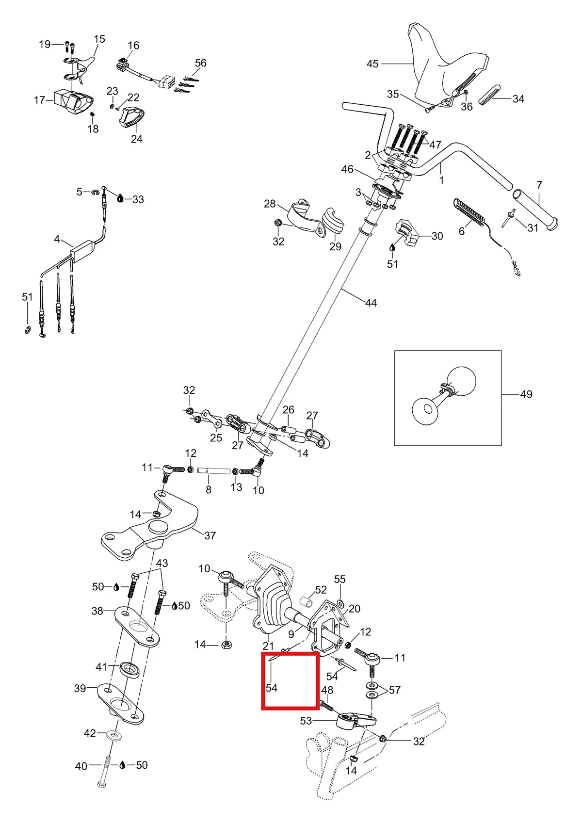Деталь 5445590 (Деталь Tie Rod, Short) на схеме узла 07- Steering