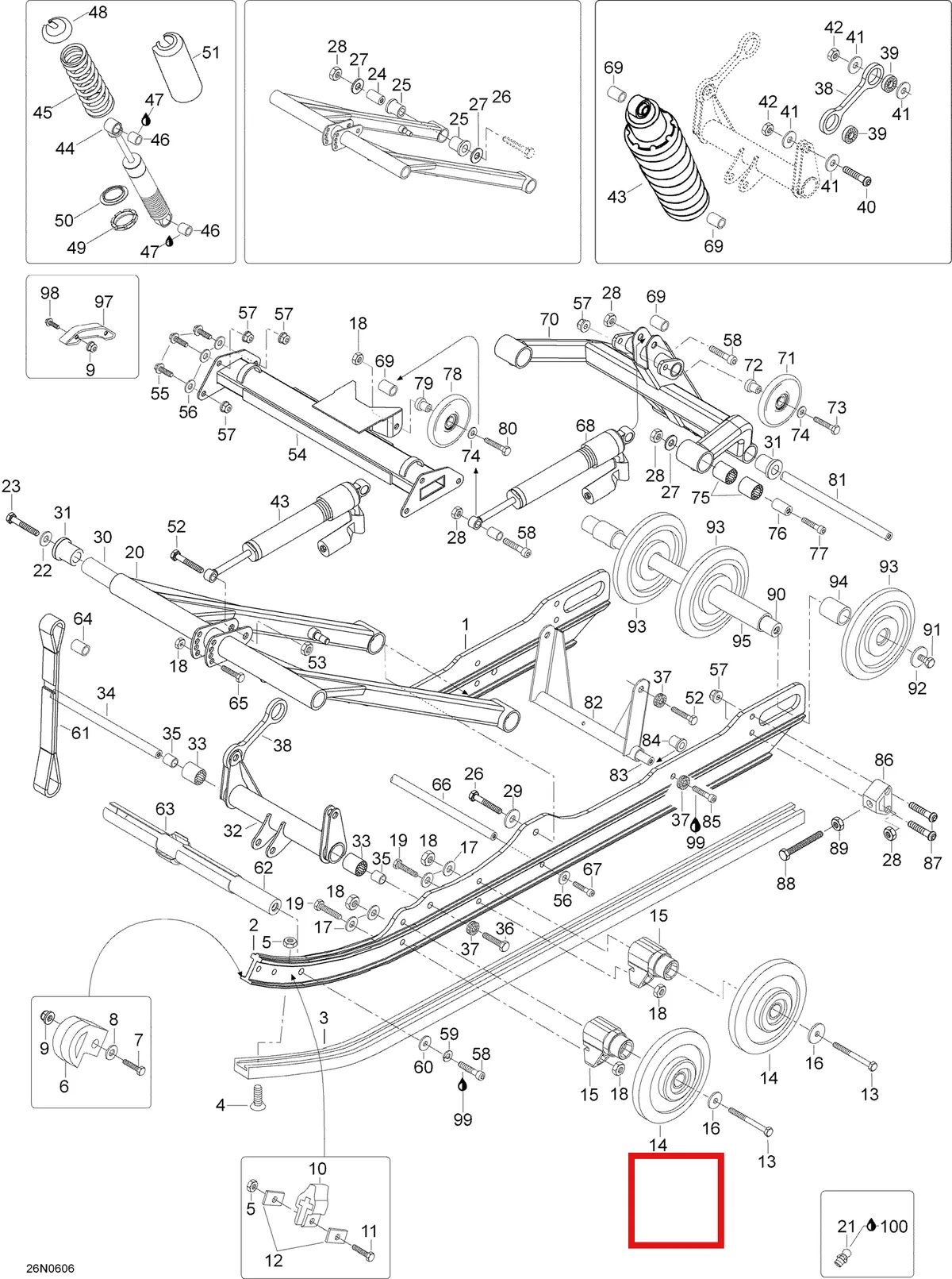 Деталь 5445618 (Вал) на схеме узла 08- Rear Suspension