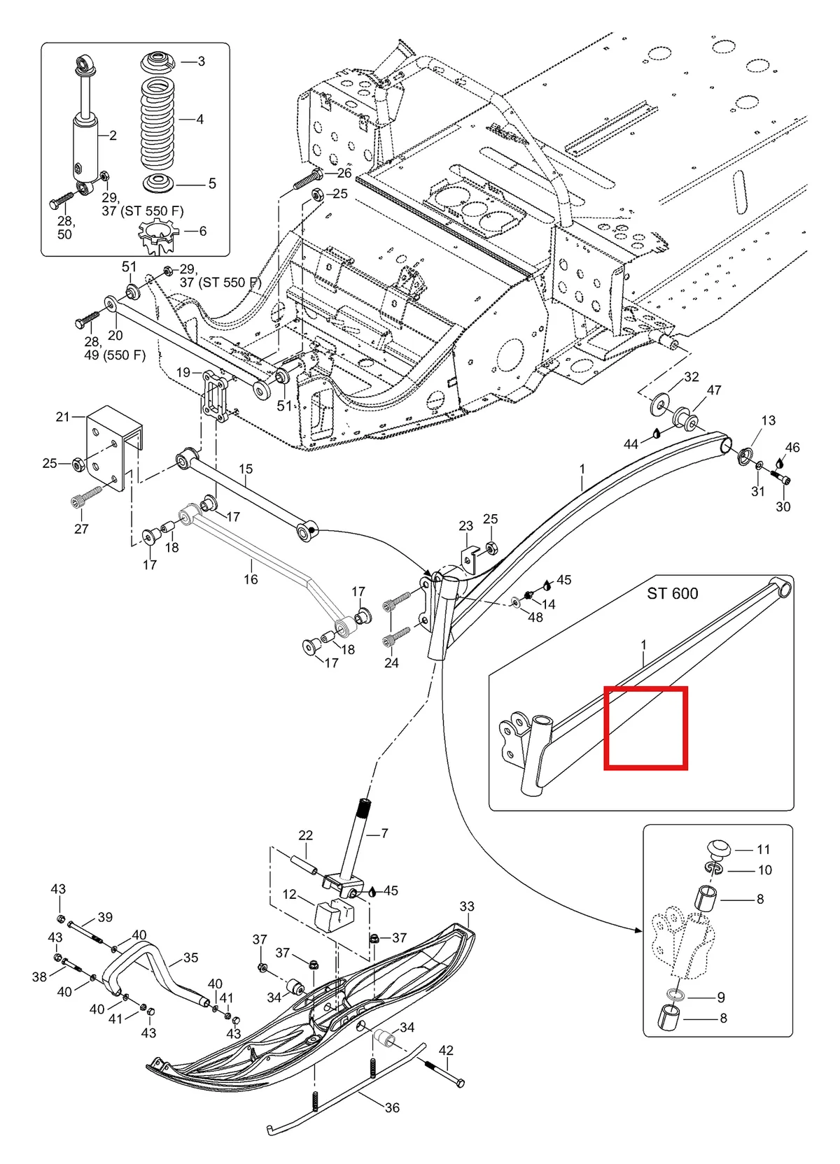 Деталь 5445915 (Деталь L.h Limiter) на схеме узла 08- Front Suspension
