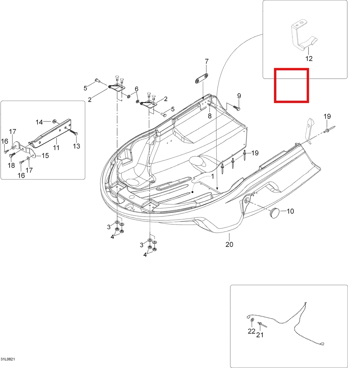 Деталь 5446213 (Деталь Side Bracket) на схеме узла 09- Bottom Pan