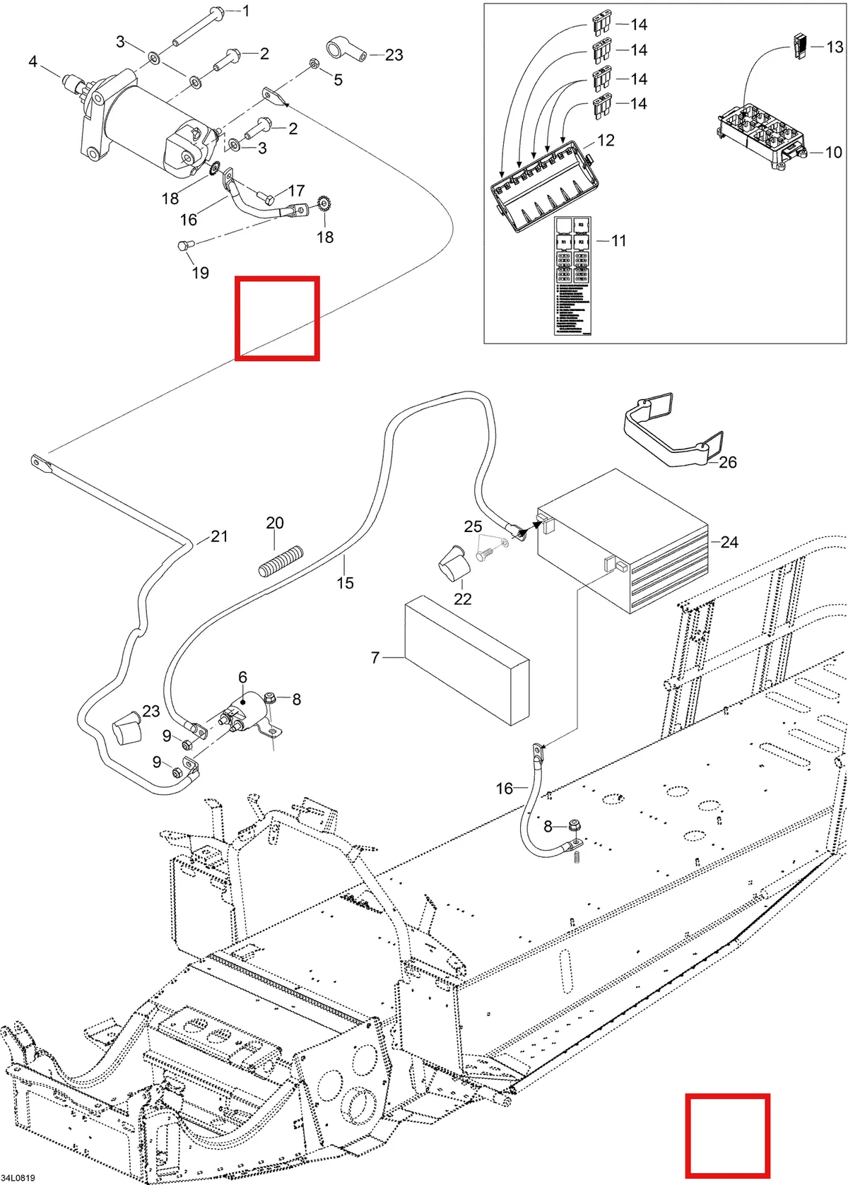 Деталь 5446597 (Деталь Ground Wire) на схеме узла 10- Battery and Starter