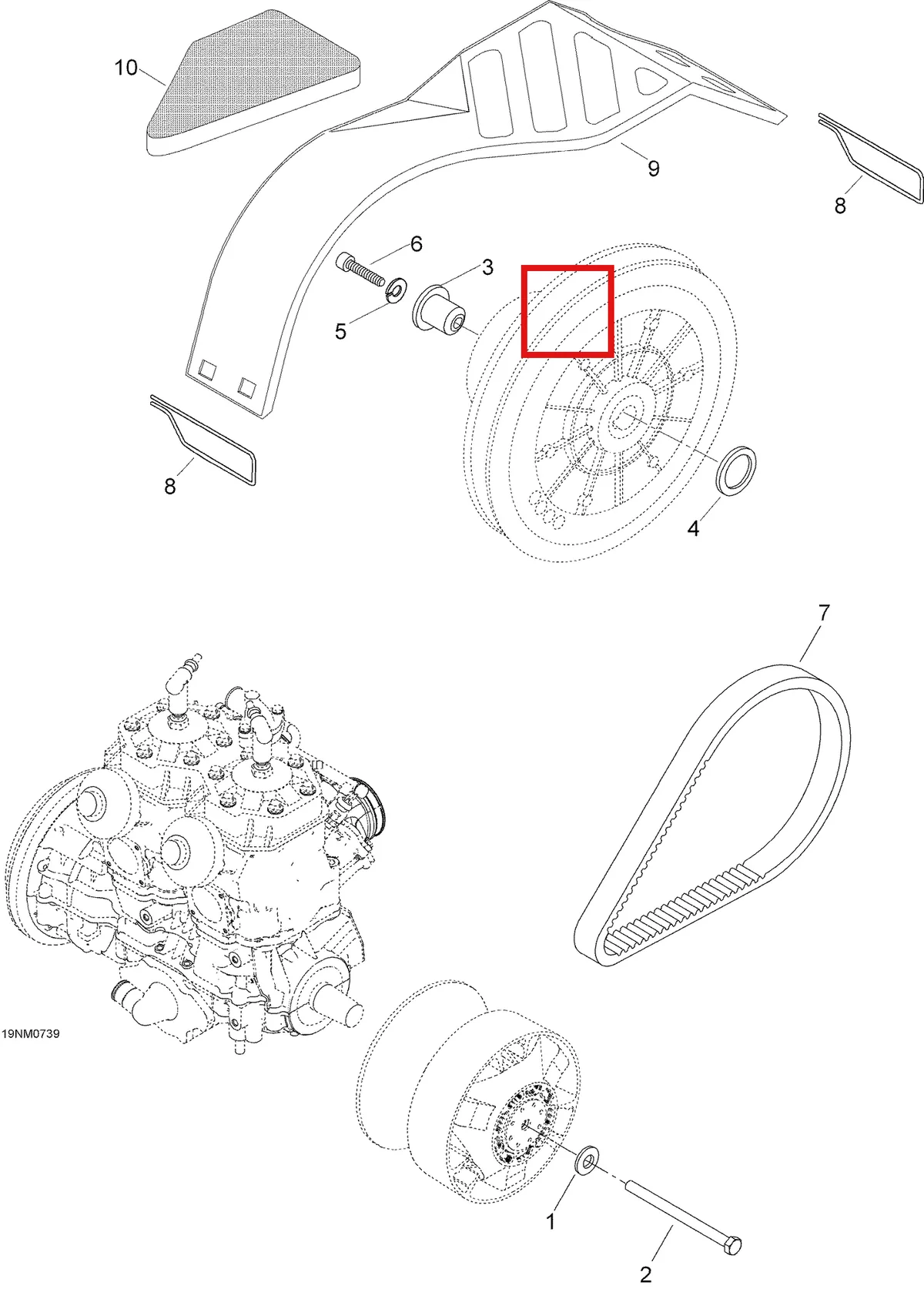 Деталь 5446840 (Гильца) на схеме узла 05- Pulley System