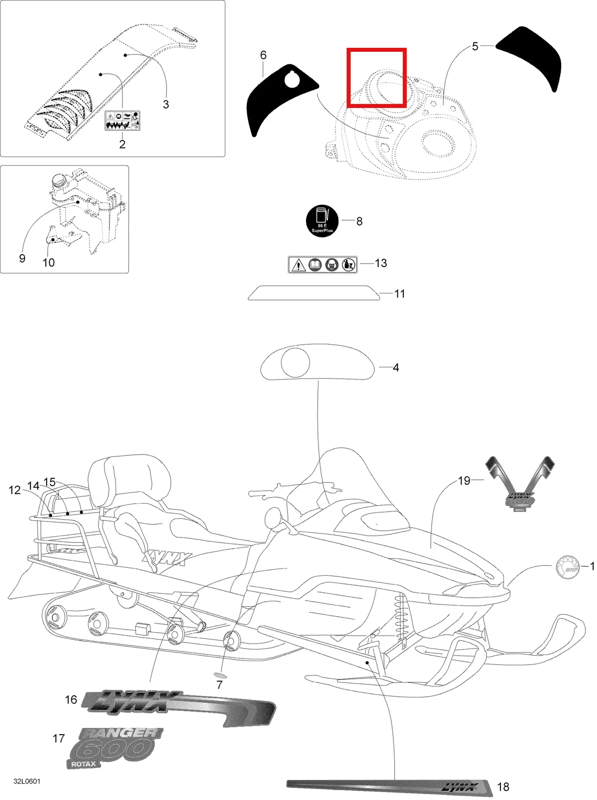 Деталь 5446931 (Деталь L.h. Console Decal) на схеме узла 09- Decals