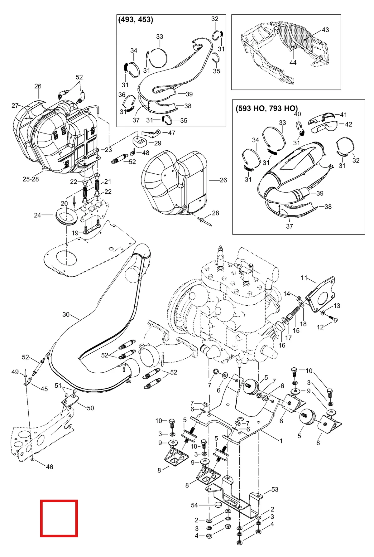 Деталь 5447086 (Кронштейн) на схеме узла 01- Engine Mount Plate/Muffler