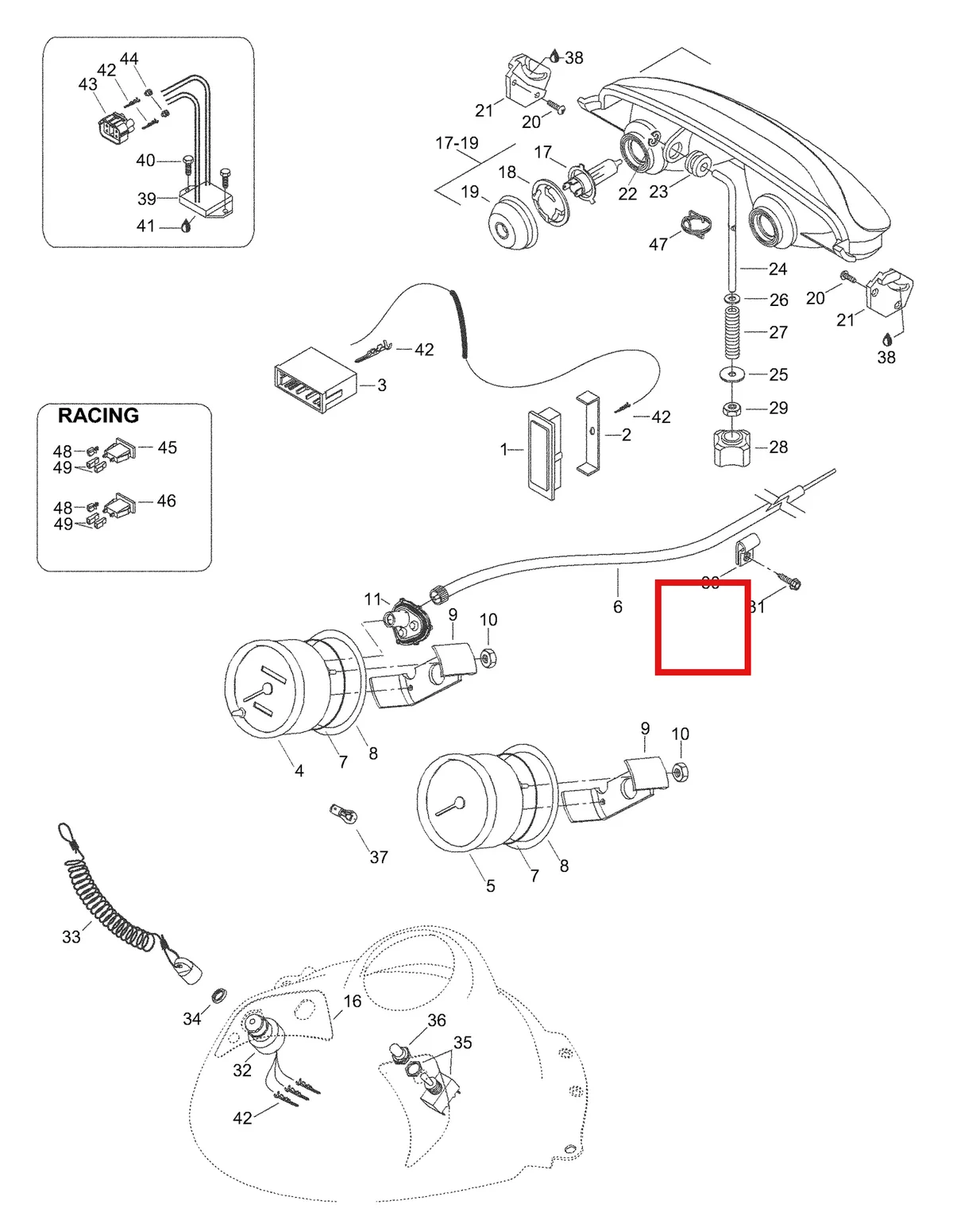 Деталь 5447089 (Деталь Signal Light Panel Assy) на схеме узла 10- Electric