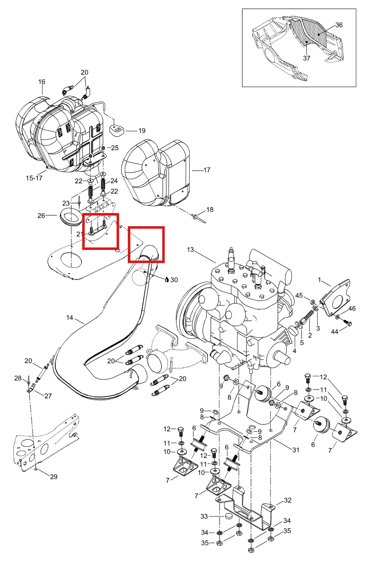 Деталь 5447626 (Гильца) на схеме узла 01- Engine Mount Plate/Muffler
