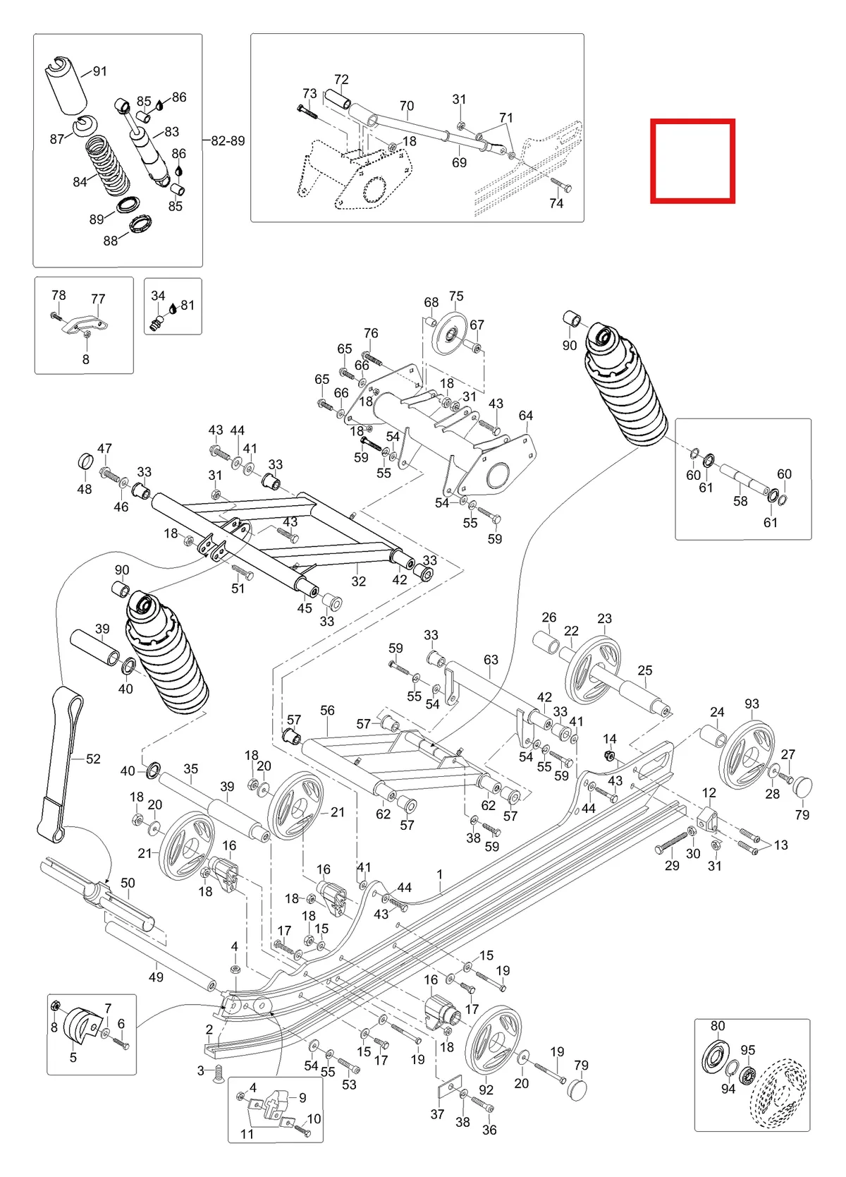 Деталь 5447853 (Подшипник) на схеме узла 08- Rear Suspension