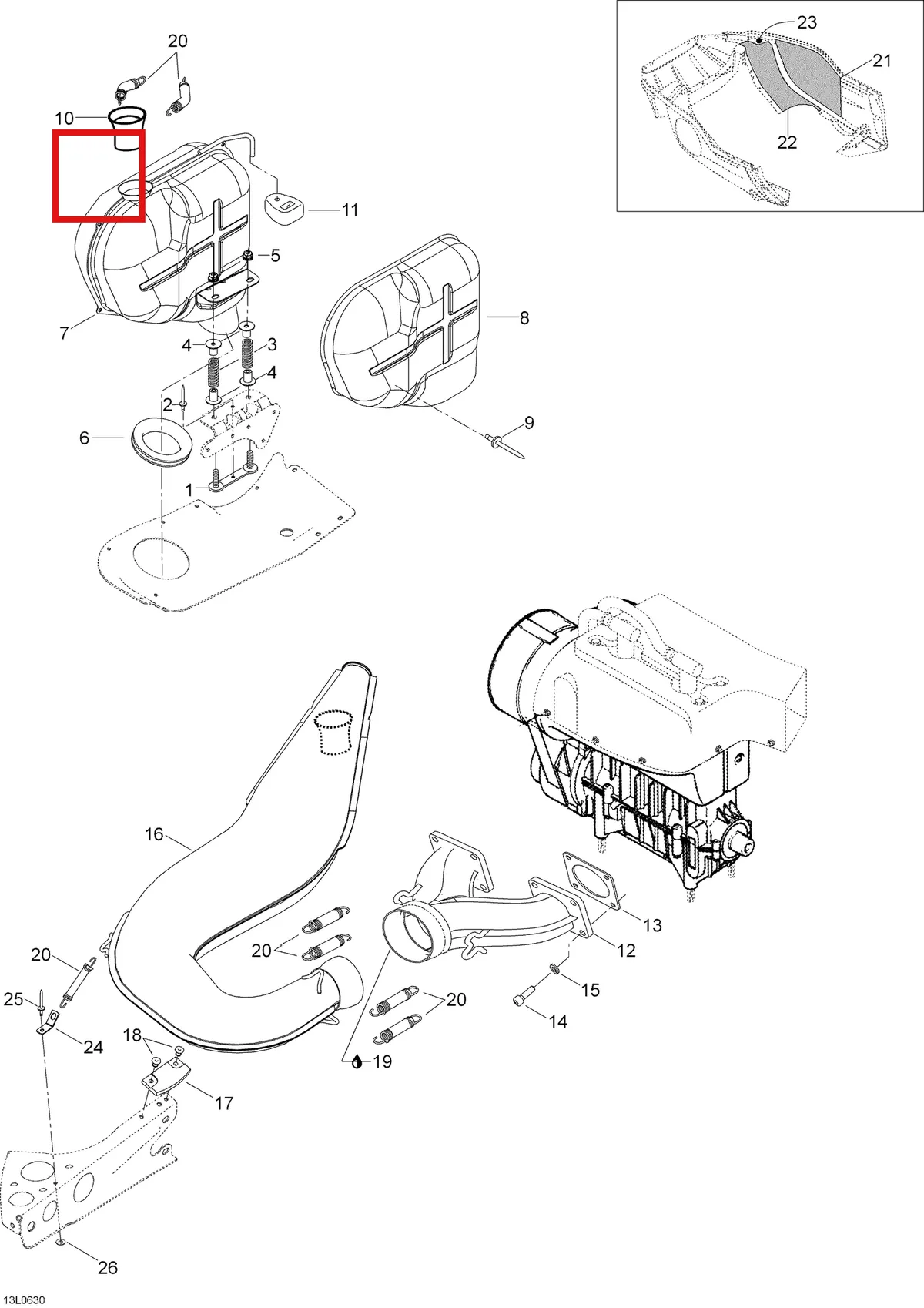 Деталь 5447924 (Деталь Adjusting Pipe. Safari 400_safari 400 E) на схеме узла 01- Tuned Pipe And Muffler