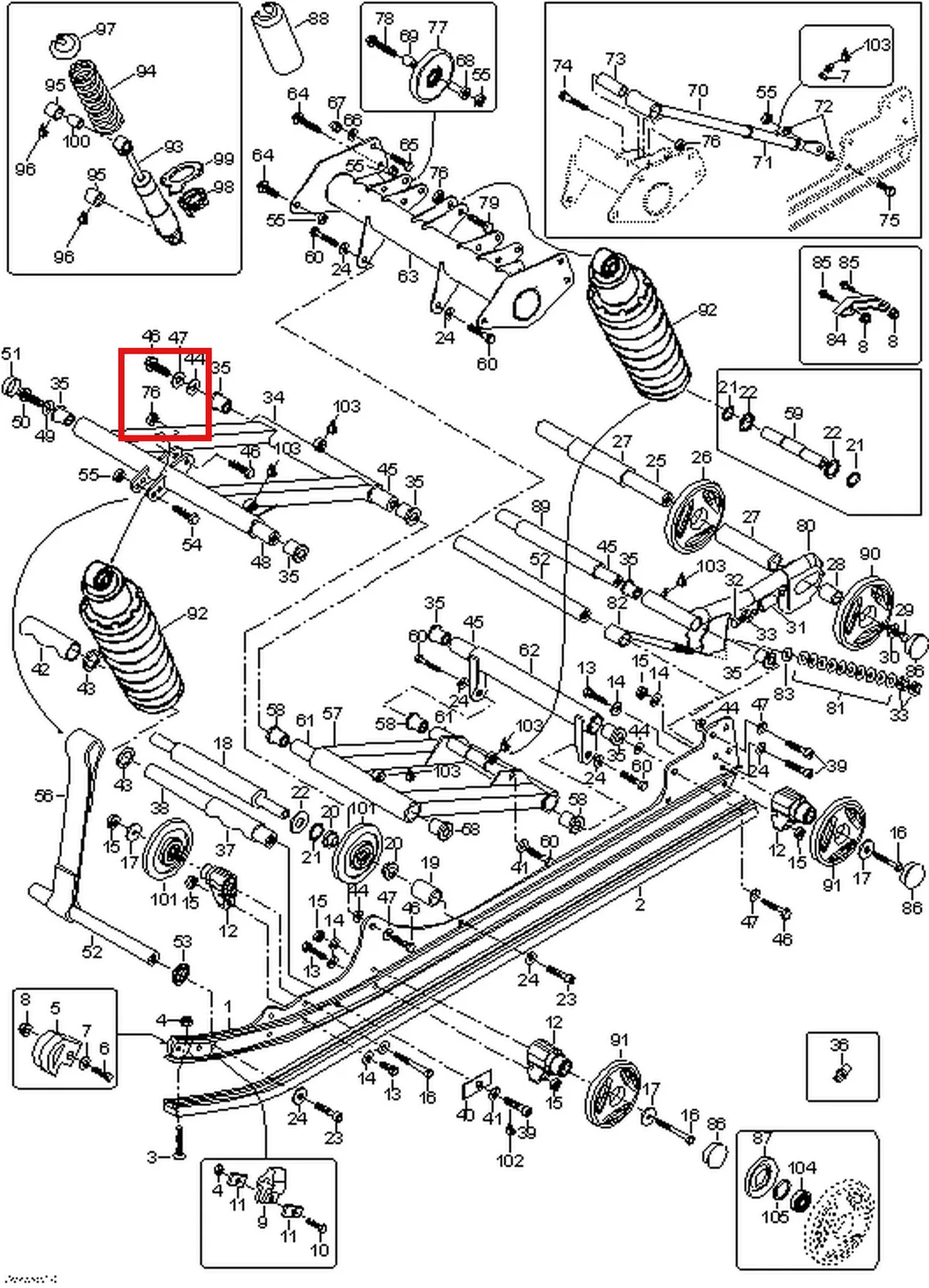 Деталь 5447940 (Опорная Плита) на схеме узла 08- Rear Suspension