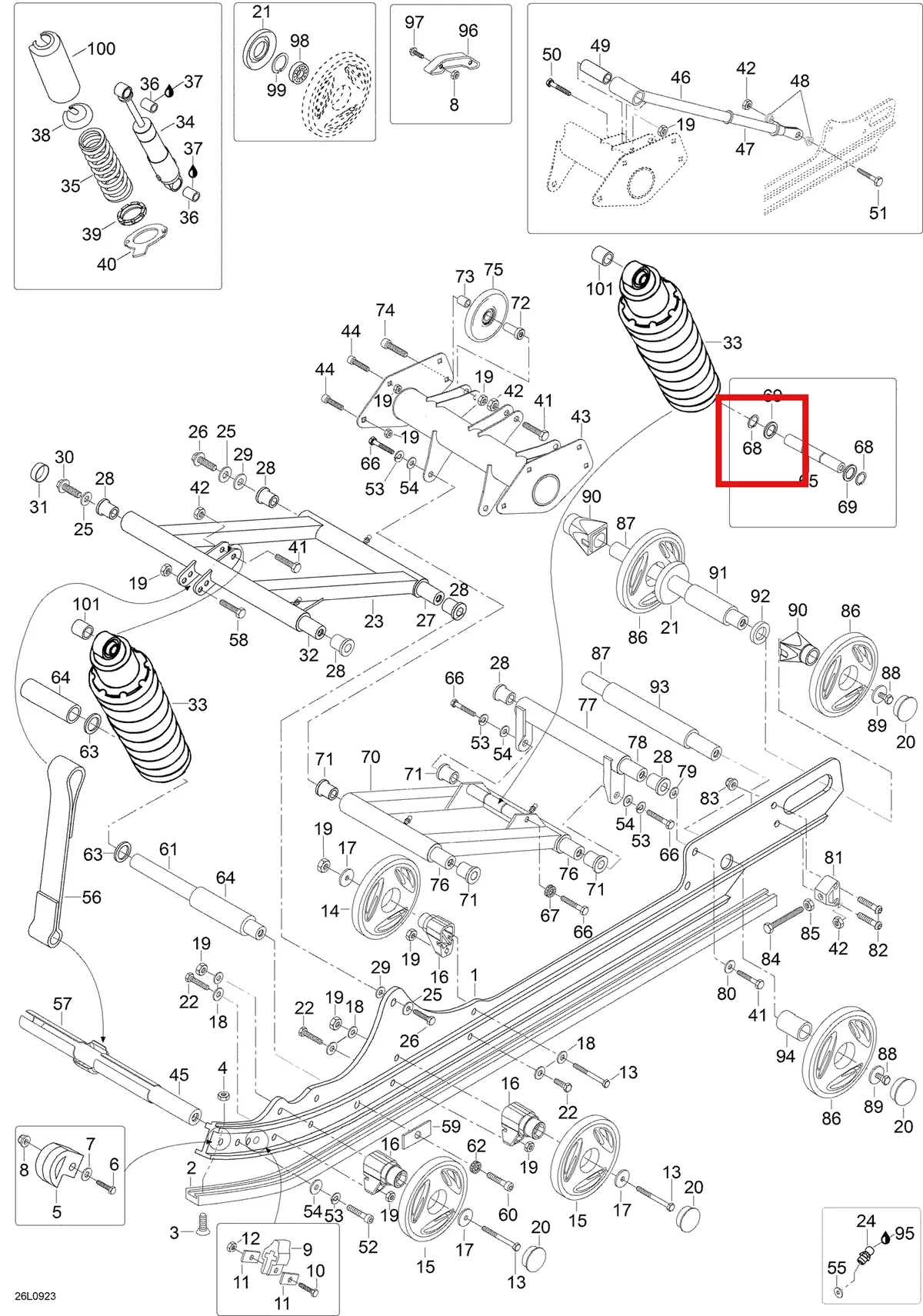 Деталь 5447945 (Гильца) на схеме узла 08- Rear Suspension