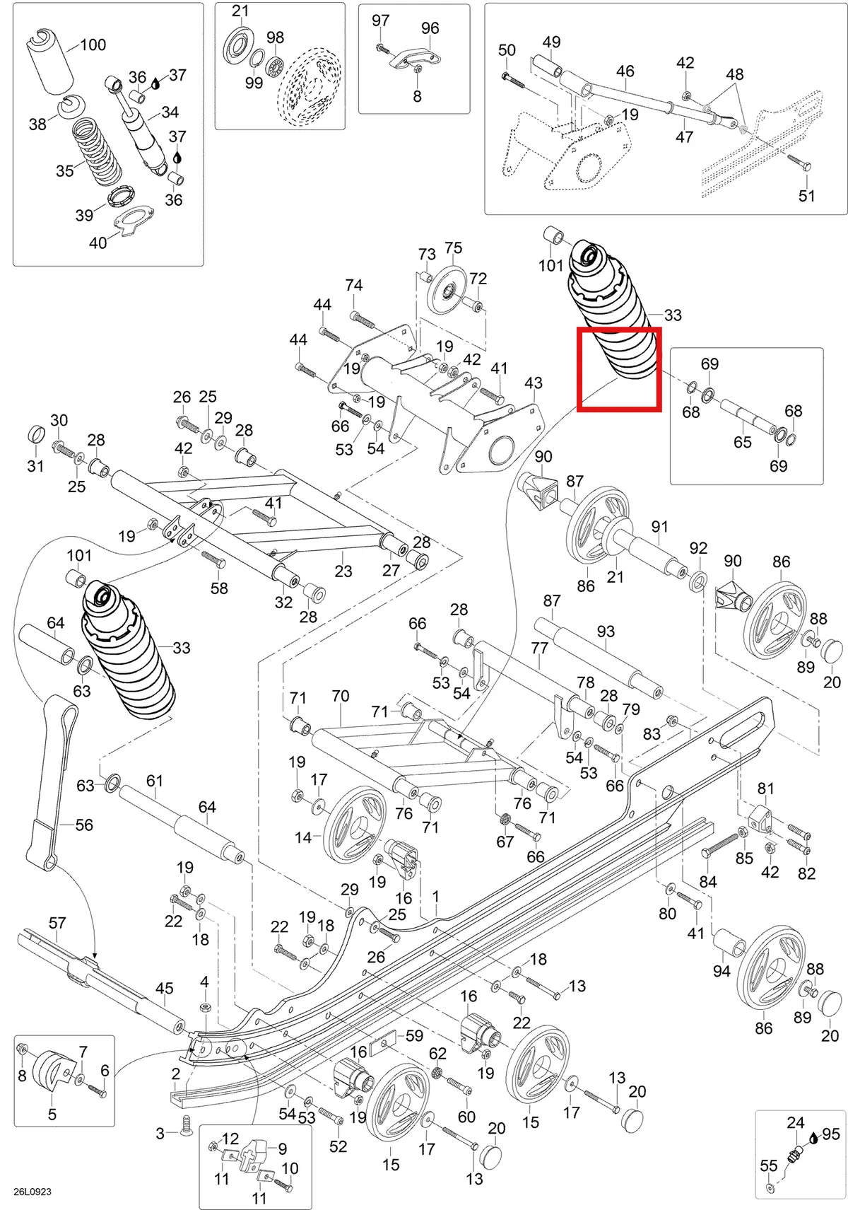 Деталь 5447946 (Гильца) на схеме узла 08- Rear Suspension