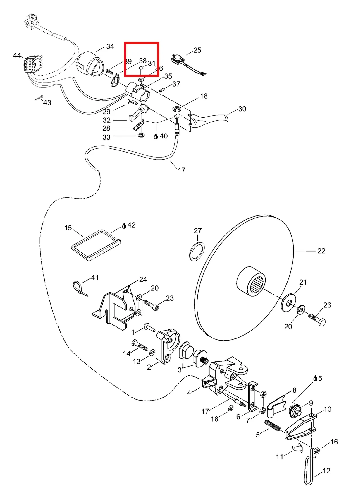 Деталь 5448256 (Деталь Brake Cover) на схеме узла 06- Brake Assy