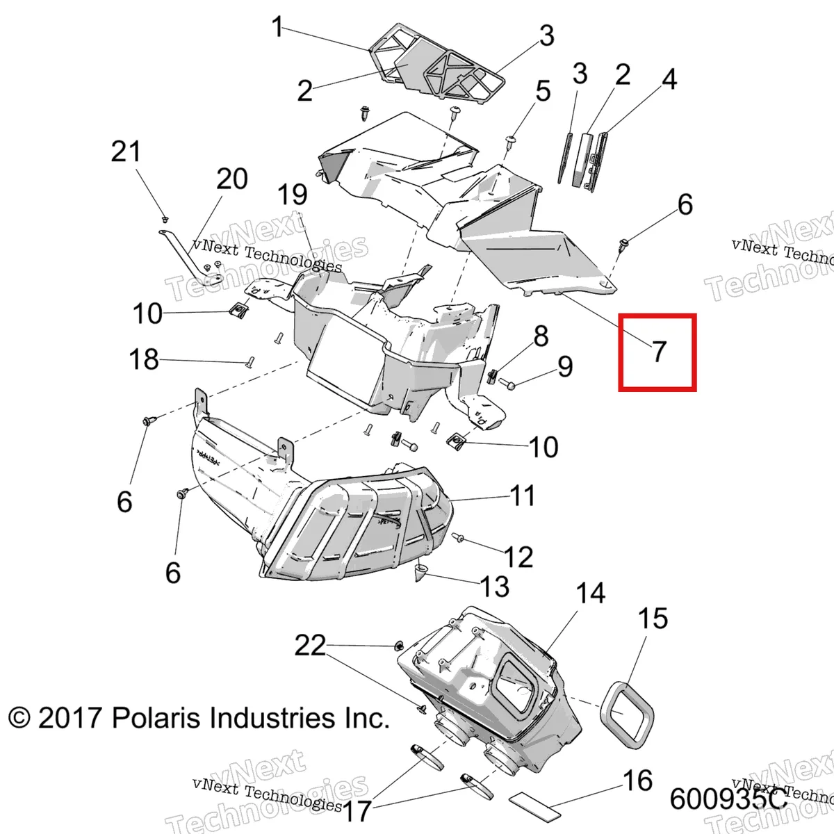 Деталь 5450683-070 на схеме узла 2022 Polaris 850 RMK PRO 155 2.75
