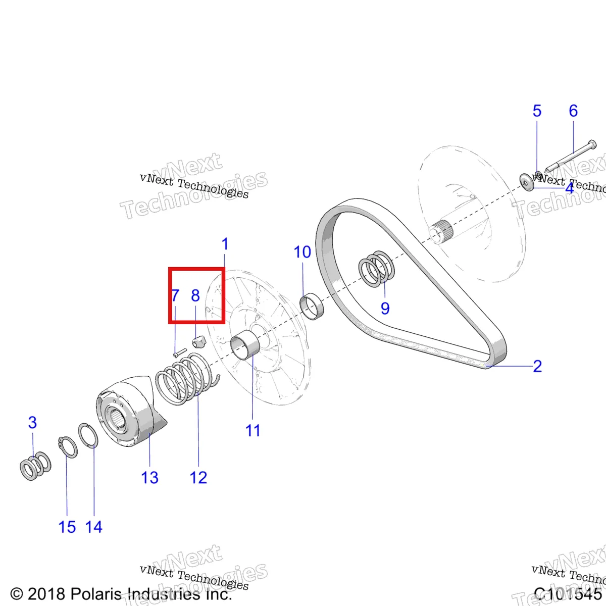 Деталь 5450873 на схеме узла Drive Train, Secondary Clutch