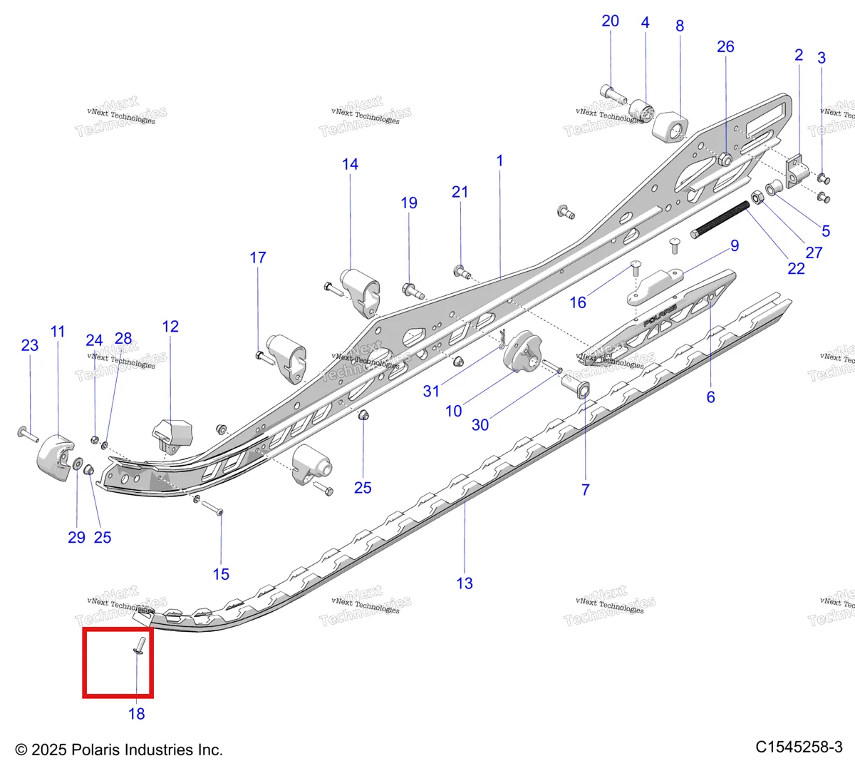 Деталь 5452441 на схеме узла Suspension, Rail Beam Lh/Rh