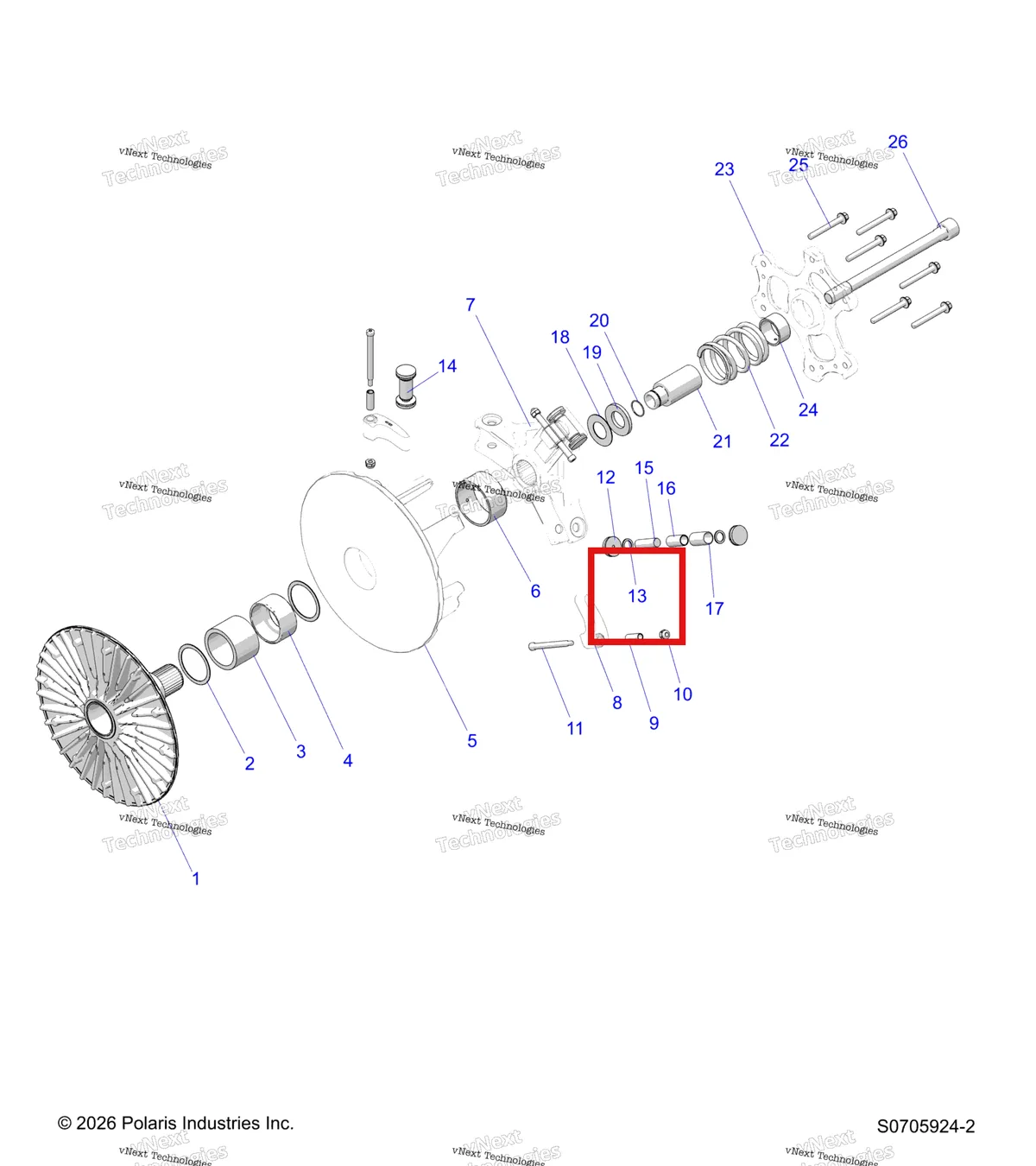 Деталь 5453844 на схеме узла Drive Train, Primary Clutch