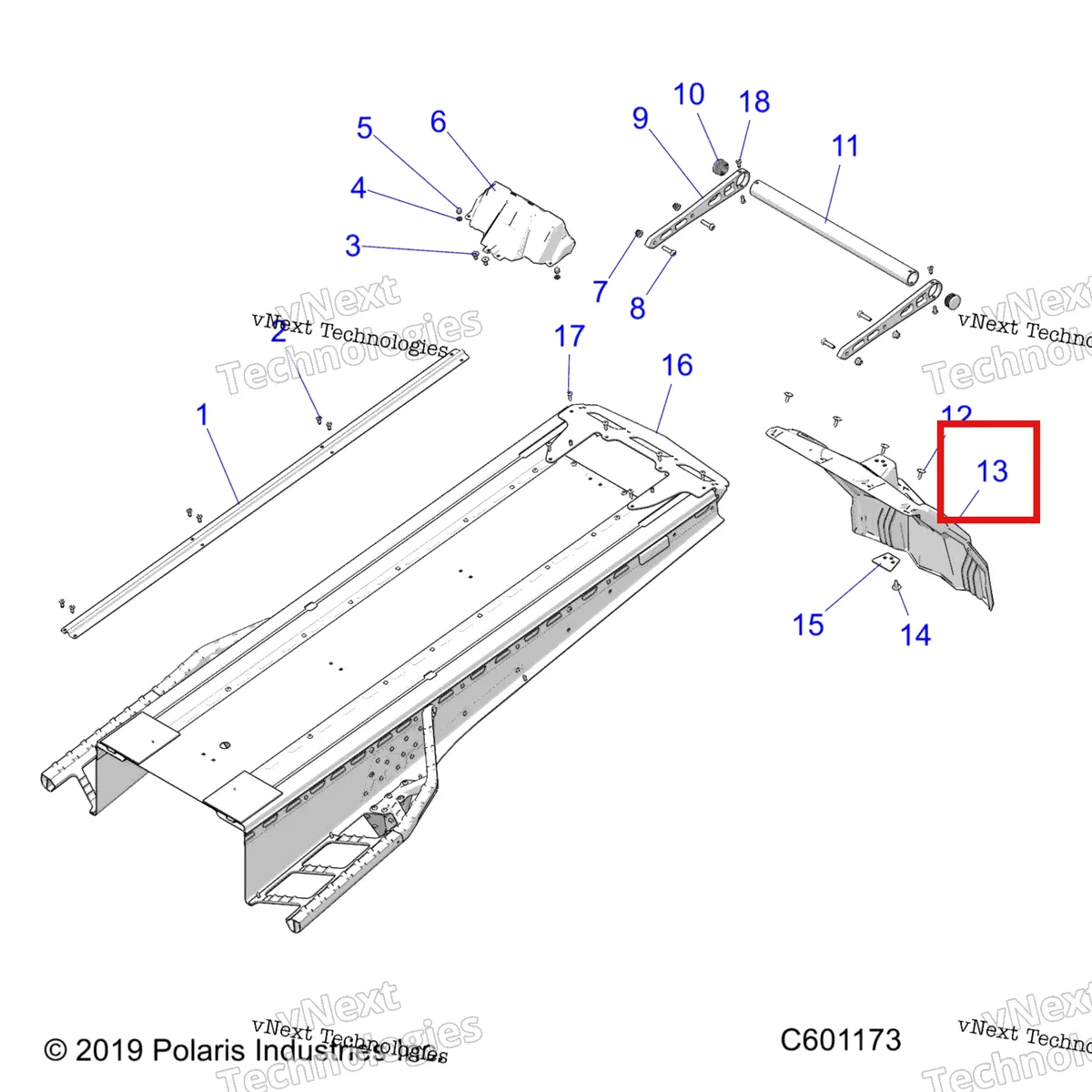 Деталь 5456130-070 на схеме узла 2022 Polaris 850 RMK PRO 155 2.75