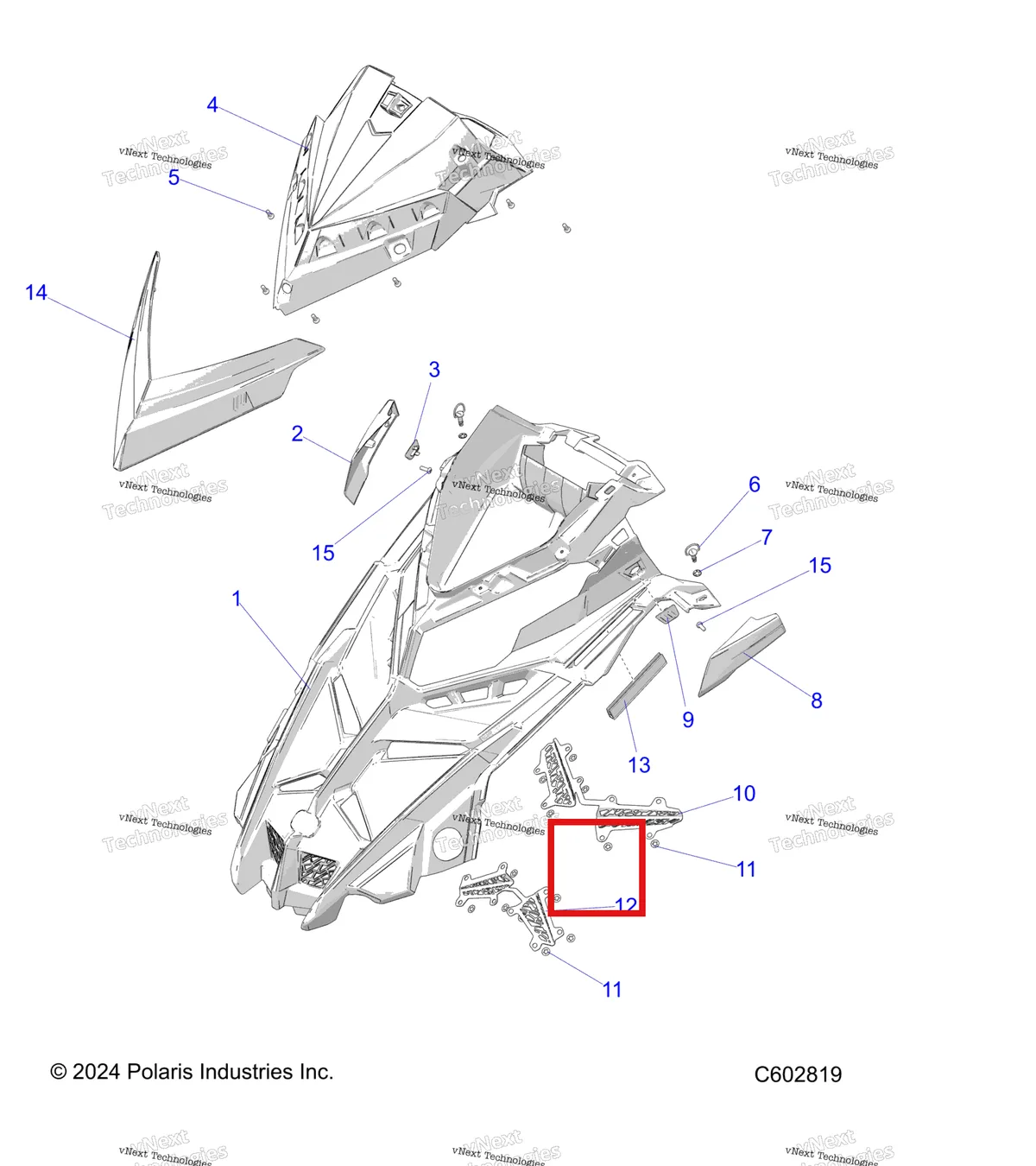 Деталь 5457067-A59 на схеме узла Body, Hood Asm