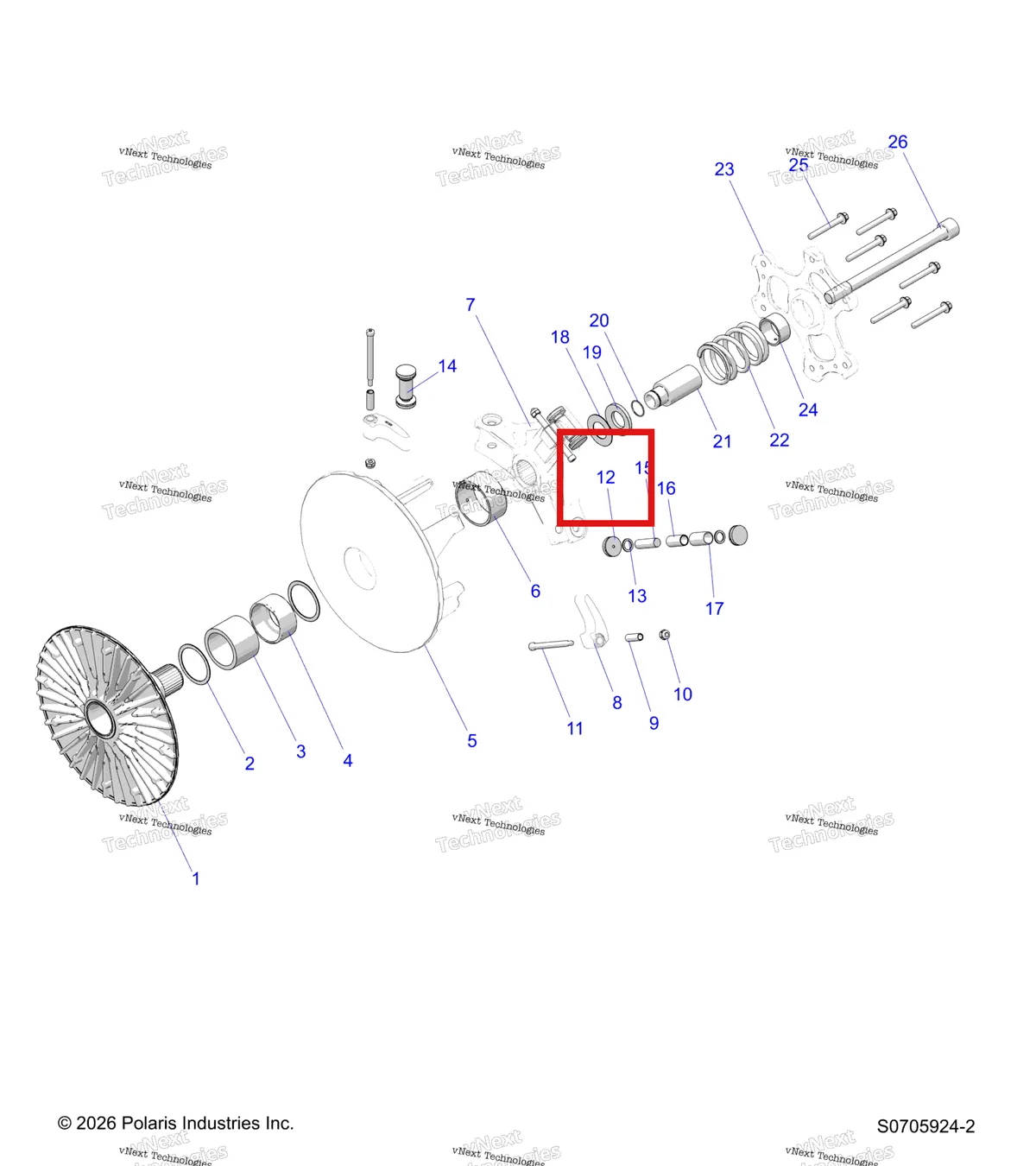 Деталь 5457274 на схеме узла Drive Train, Primary Clutch