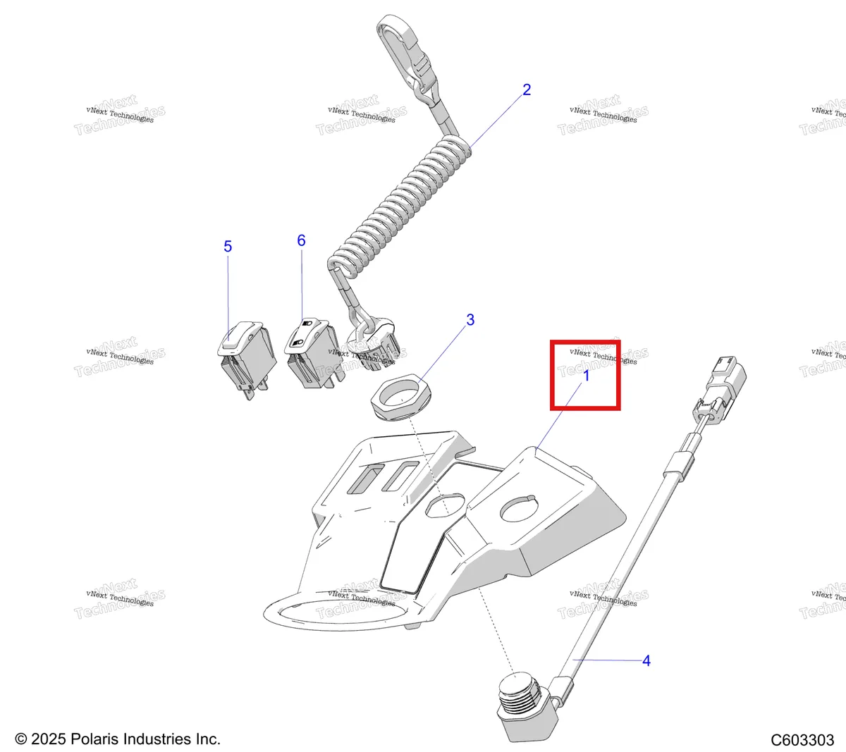 Деталь 5457421 на схеме узла Electrical, Console Switch S27tfa9b