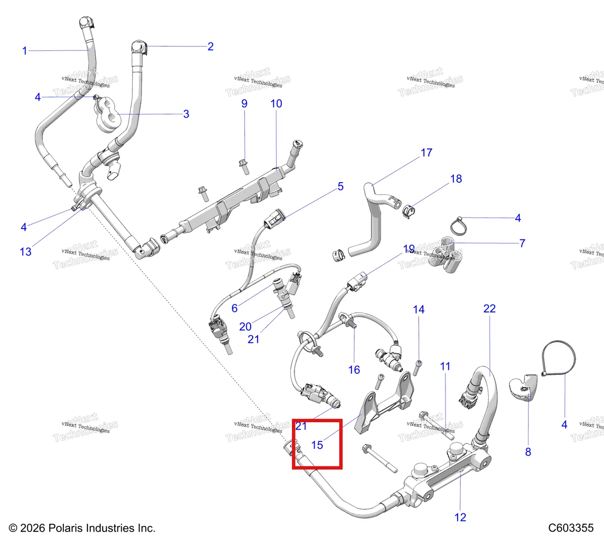 Деталь 5458242 на схеме узла Fuel System, Fuel Rail & Lines