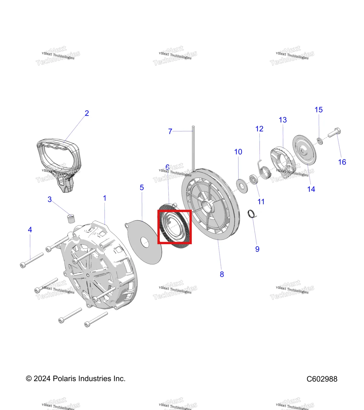 Деталь 5465340-070 на схеме узла Engine, Recoil Starter