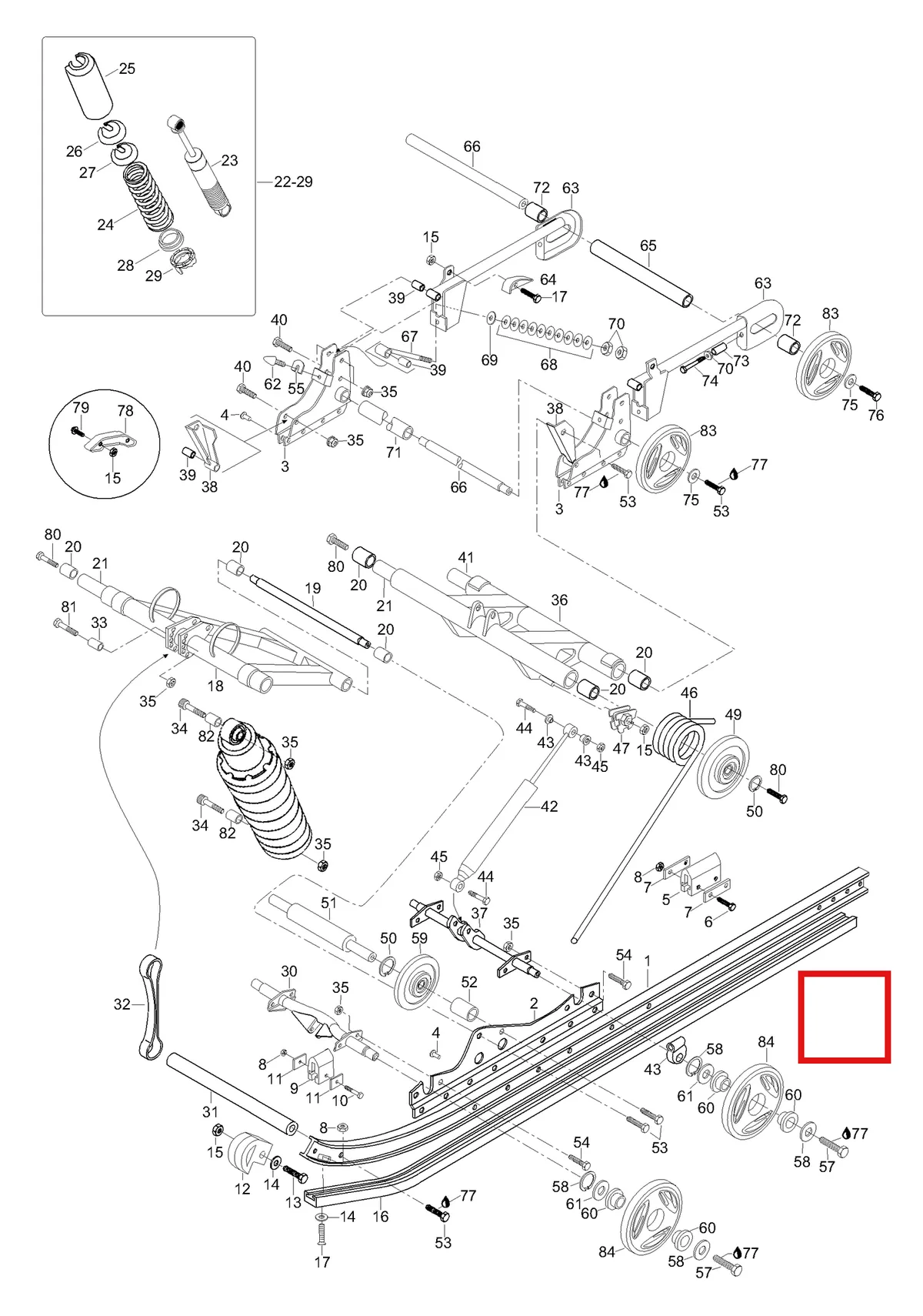 Деталь 548804 (Деталь Spring Support. 5900 Fce) на схеме узла 08- Rear Suspension