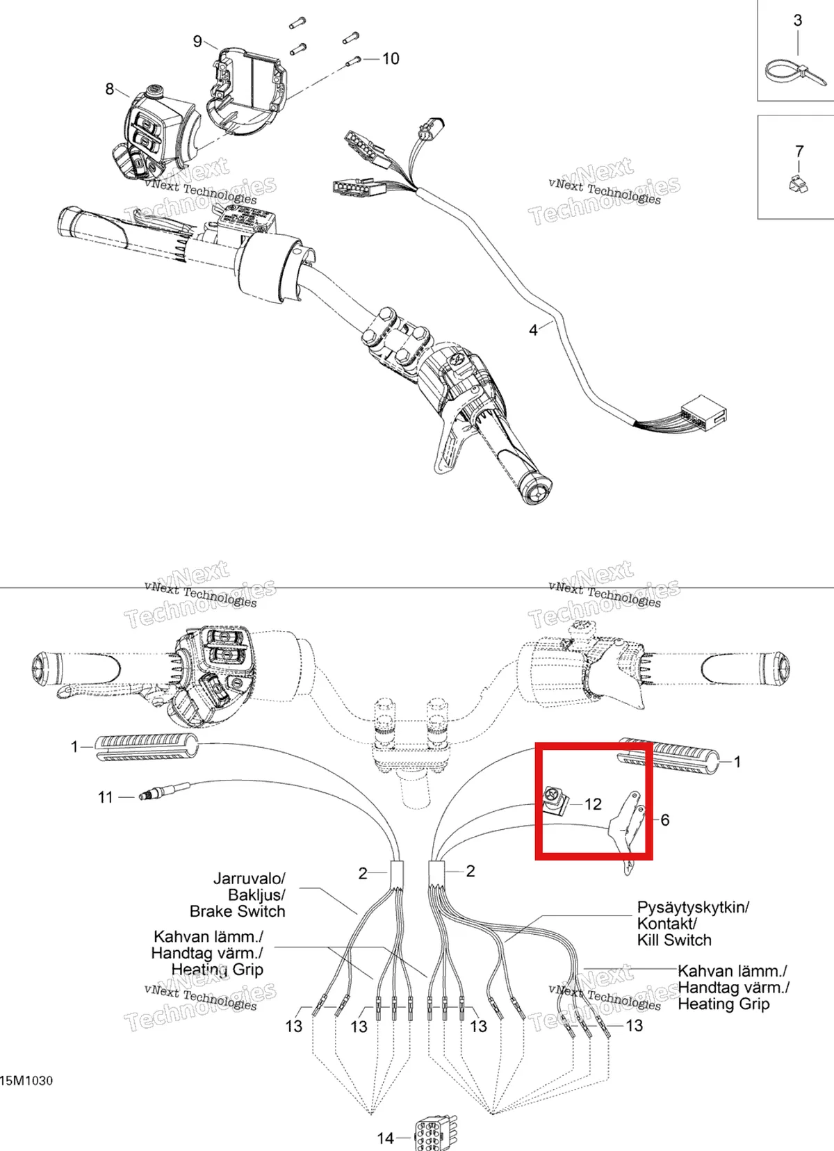 Схема применяемости: Kill выключатель Ski-Doo Expedition TUV V800 4-TEC (2009) (548872536)