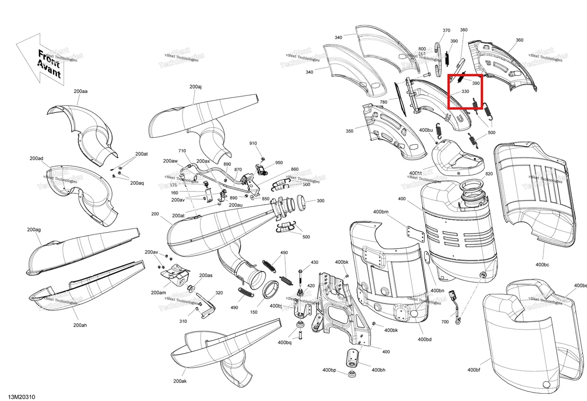 Деталь 548874106 на схеме узла 2020 Ski-Doo SUMMIT 850 E-TEC Turbo Engine - Exhaust