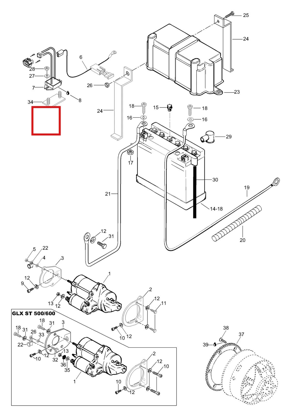 Деталь 549264 (Регулятор напряжения) на схеме узла 10- Battery